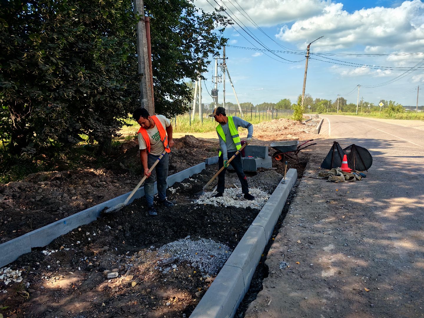 Асфальт, тротуар, бригада, покрытие, пешеходы