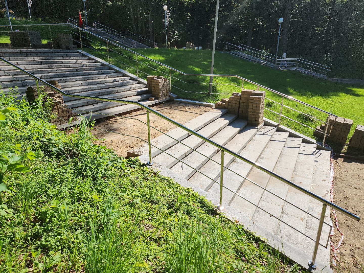 Кашира, Городской парк, благоустройство, тротуарная плитка