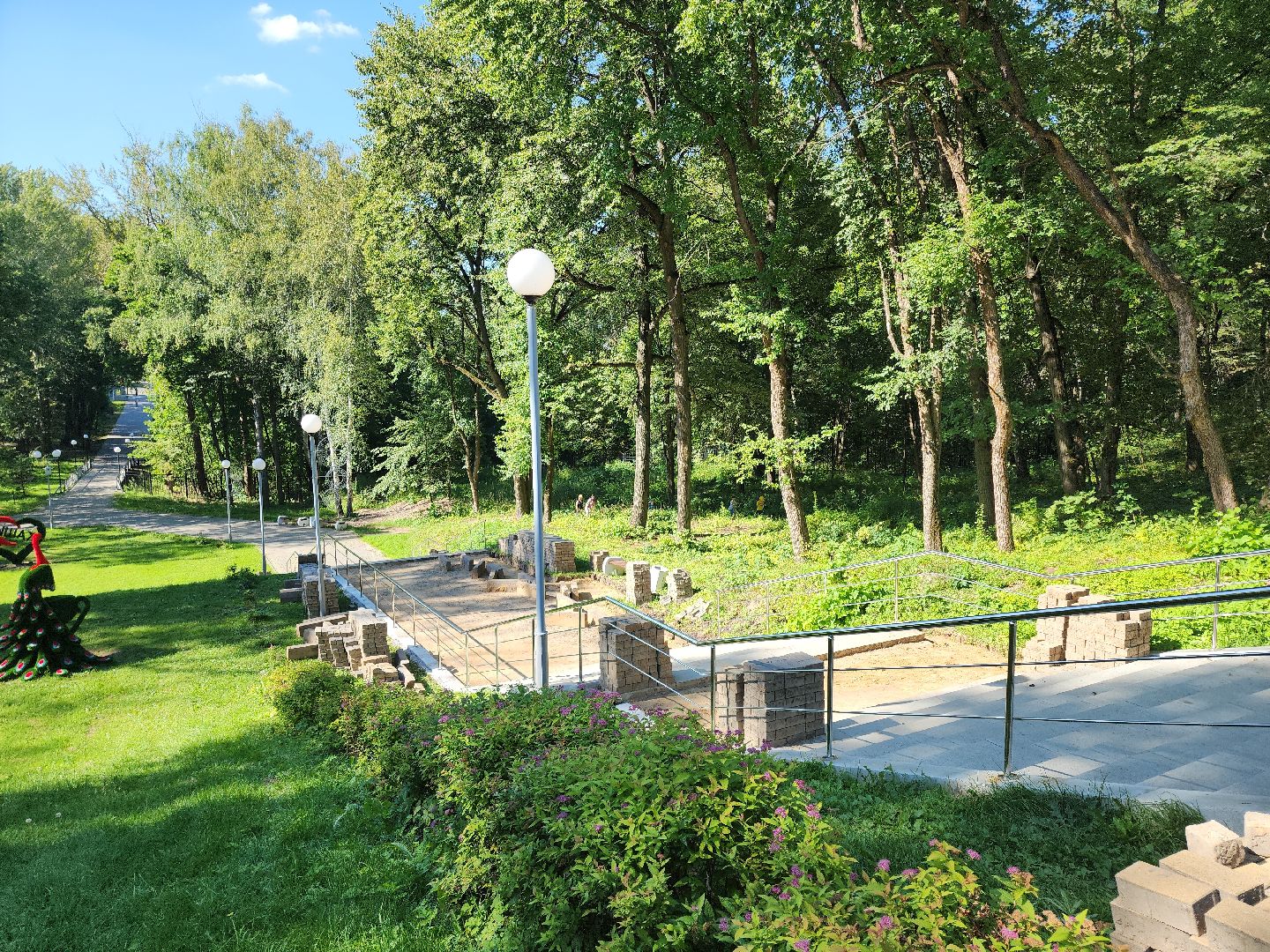 Кашира, Городской парк, благоустройство, тротуарная плитка