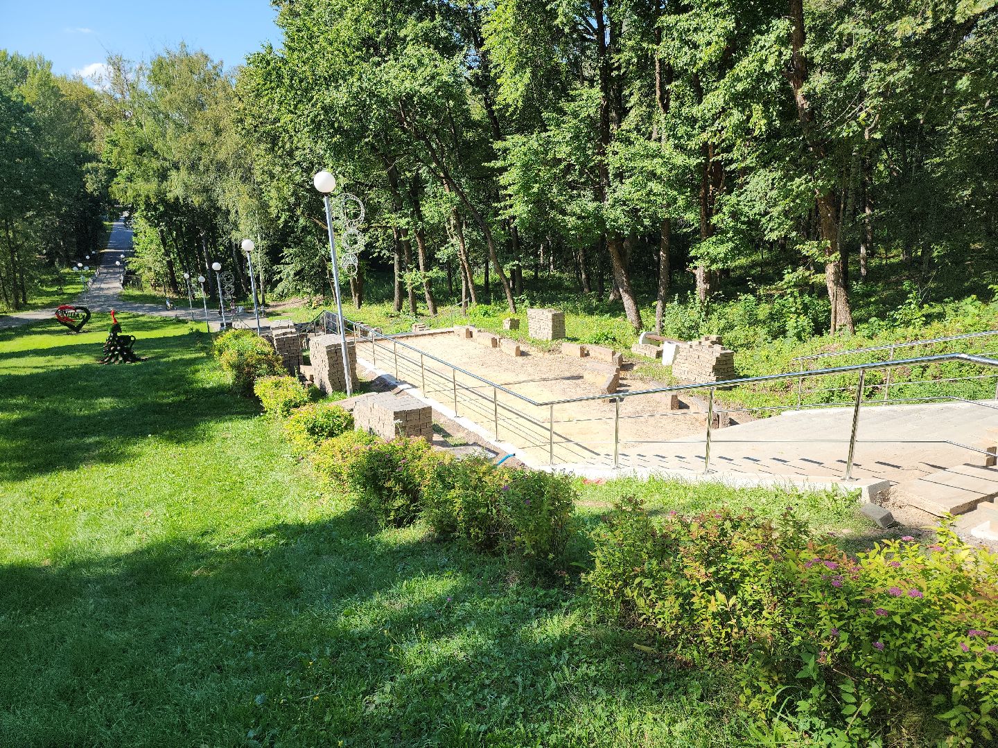 Кашира, Городской парк, благоустройство, тротуарная плитка