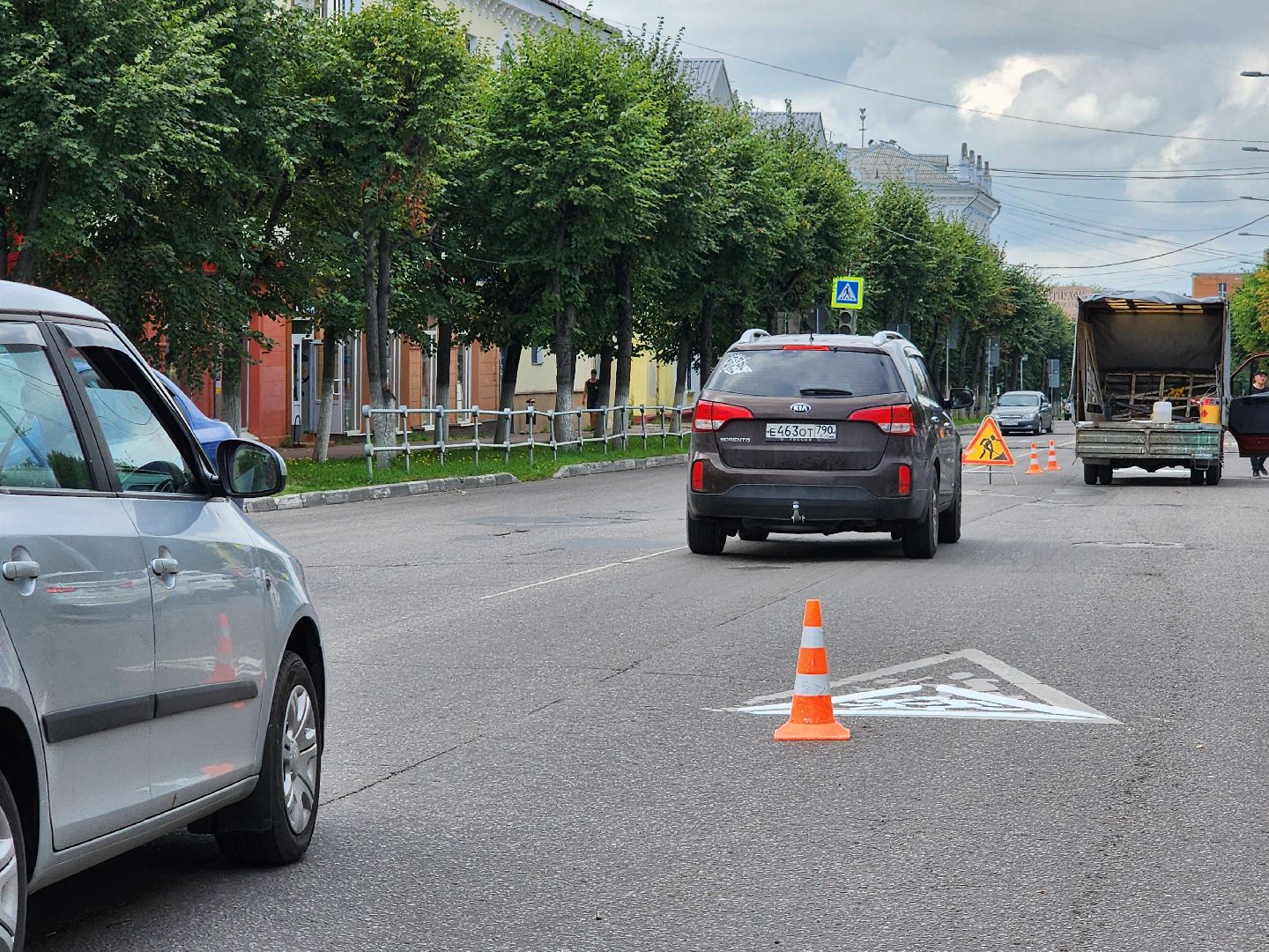 школа, школа №1, серпухов, дорожная разметка, дорога, комбинат благоустройства, 1 сентября,