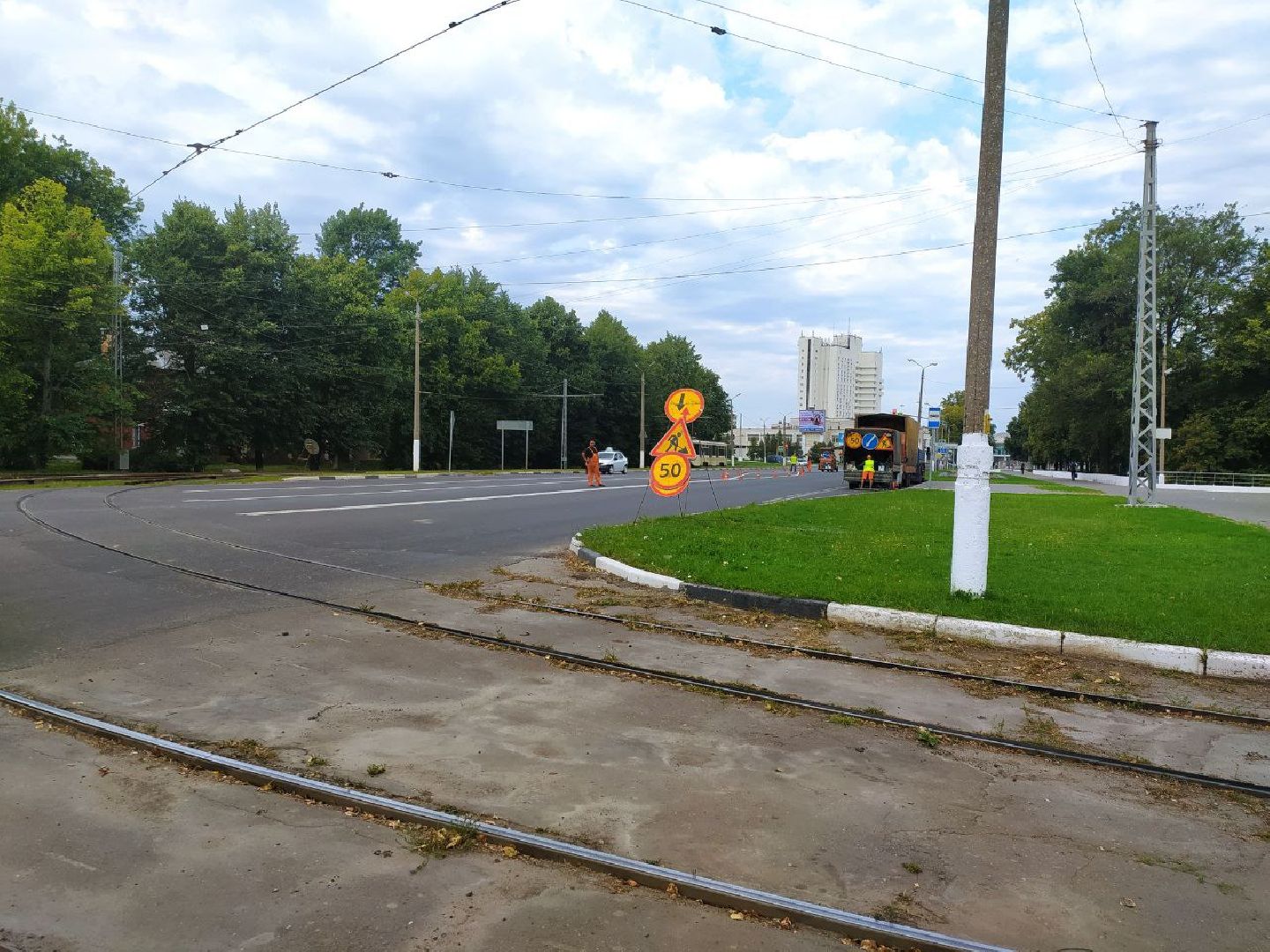 Коломна, дороги, дорожная разметка