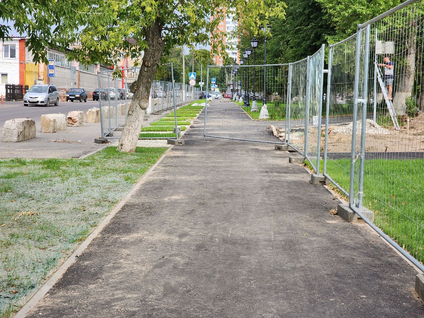 Павловский Посад, городской округ Павловский Посад, люди, ремонт, парк, сквер, мемориал