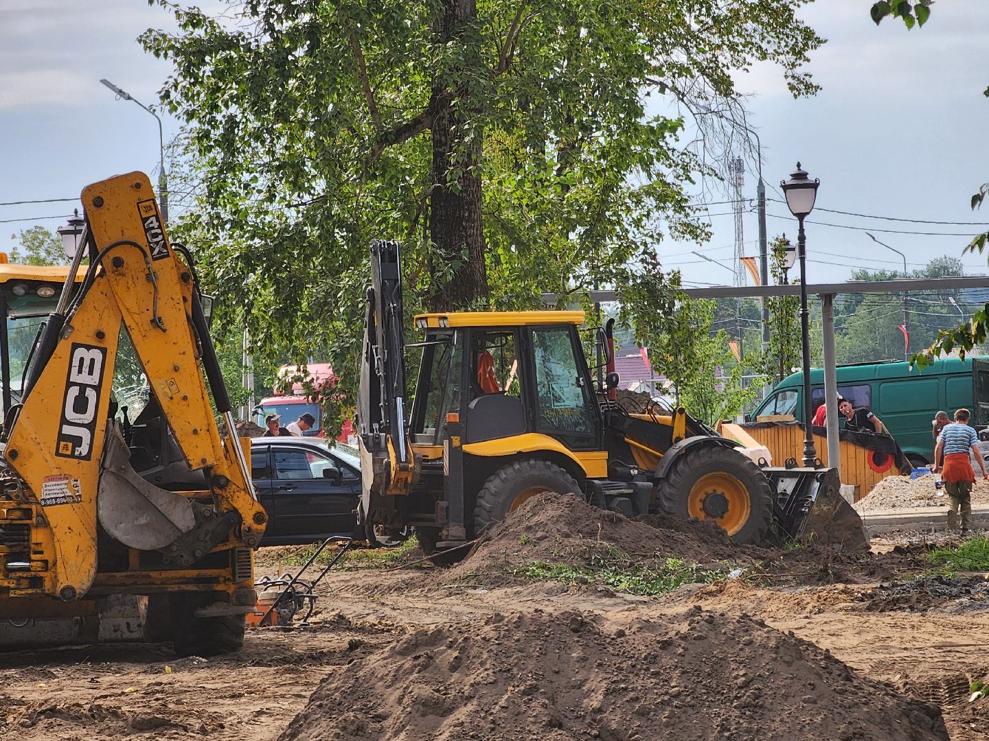 Павловский Посад, городской округ Павловский Посад, люди, ремонт, парк, сквер, мемориал
