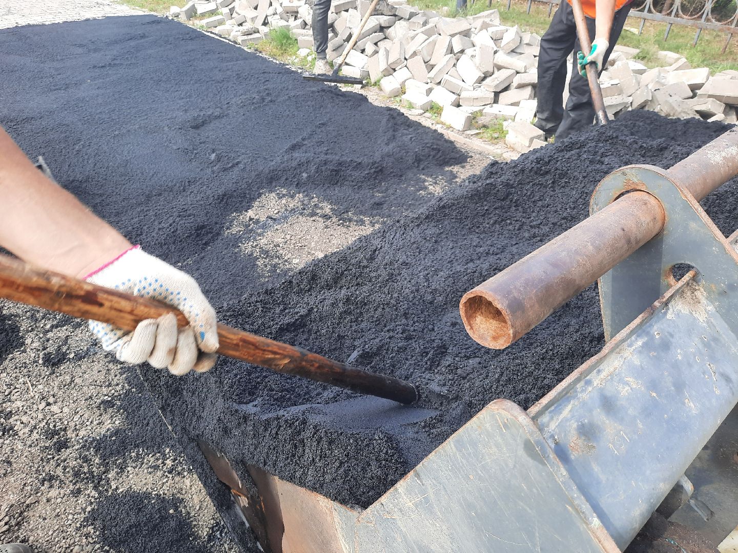 городской округ Шатура, ремонт тротуара, дорожные работы, укладка асфальта