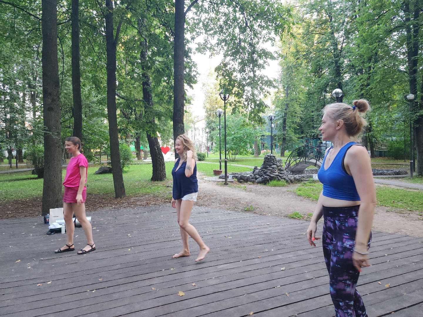 практики; йога; парк; активность