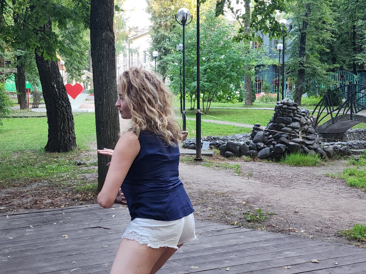 практики; йога; парк; активность