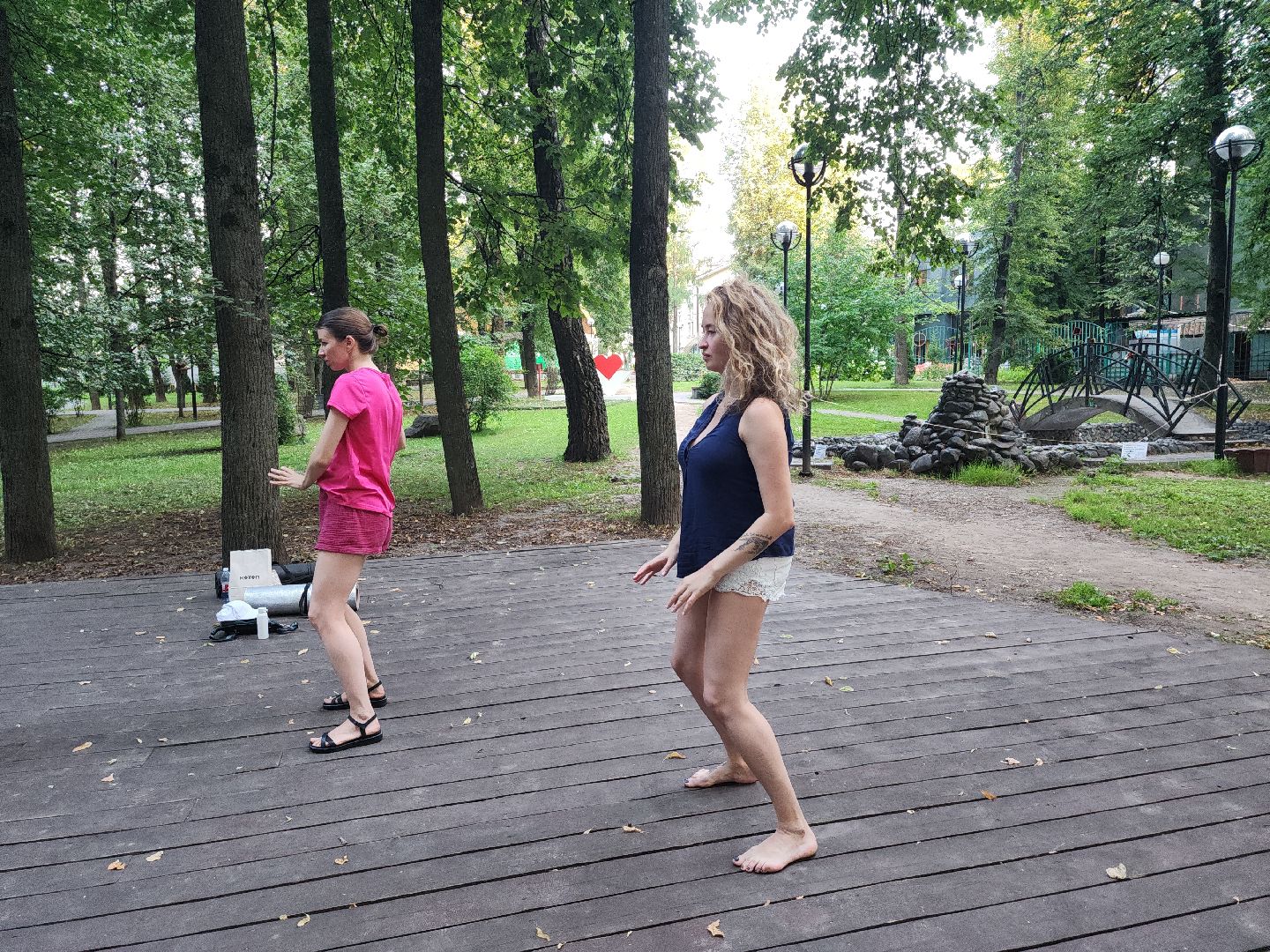 практики; йога; парк; активность