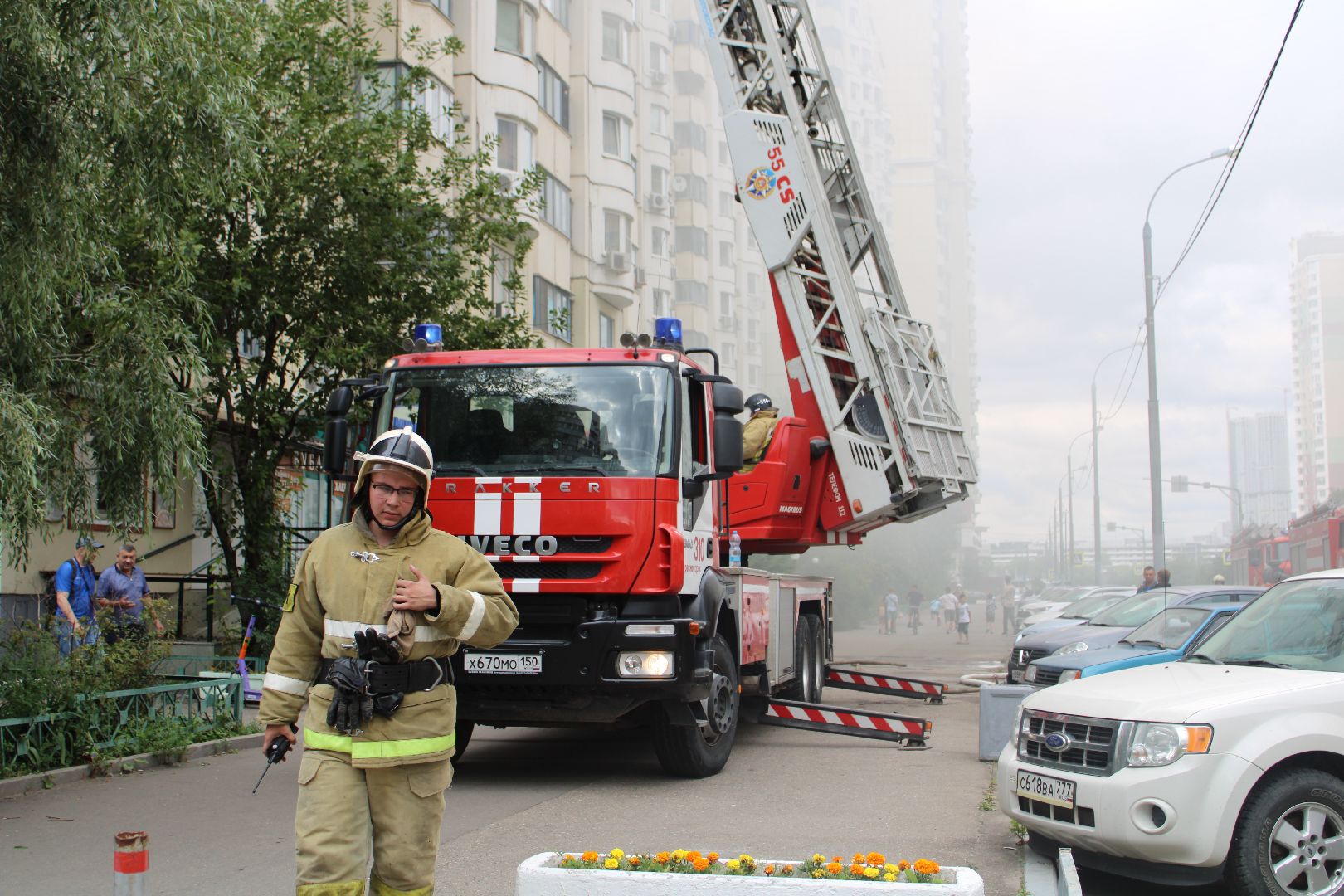 пожар, чп, полмосковный бульвар, ликвидация,
