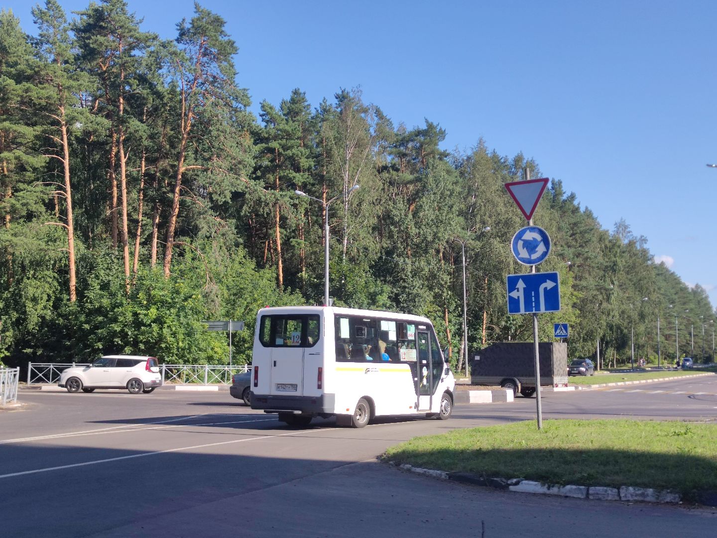 Круговое движение, благоустройство дорог, Дубна