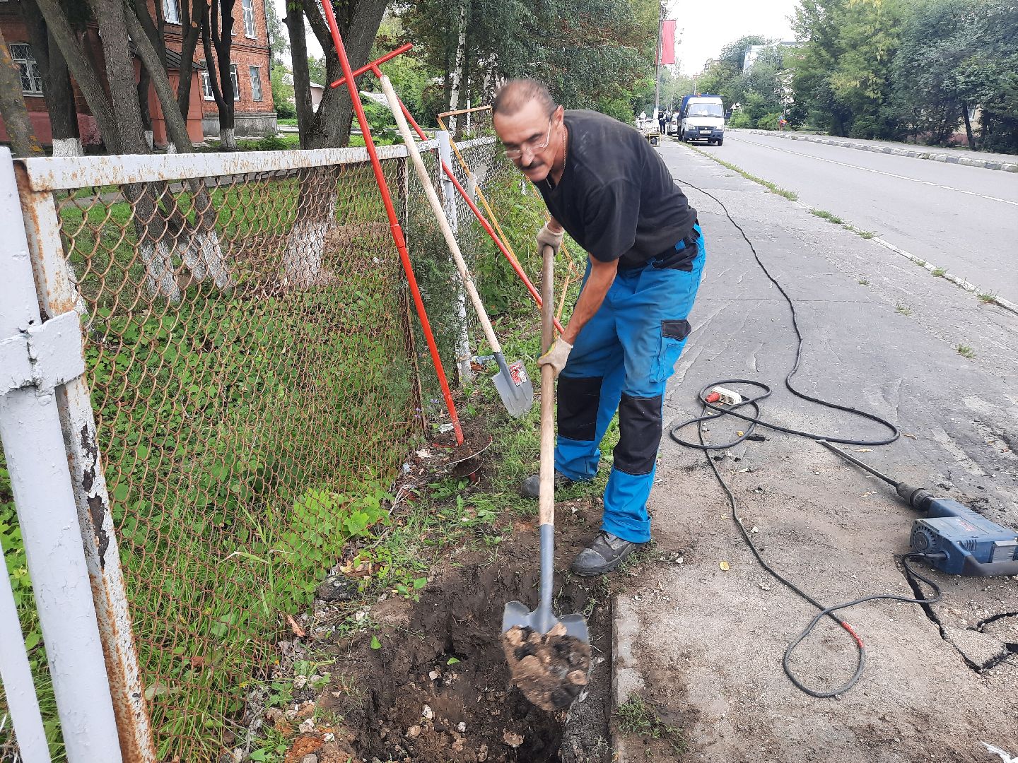 Шатура, замена опор, освещение, Школьная