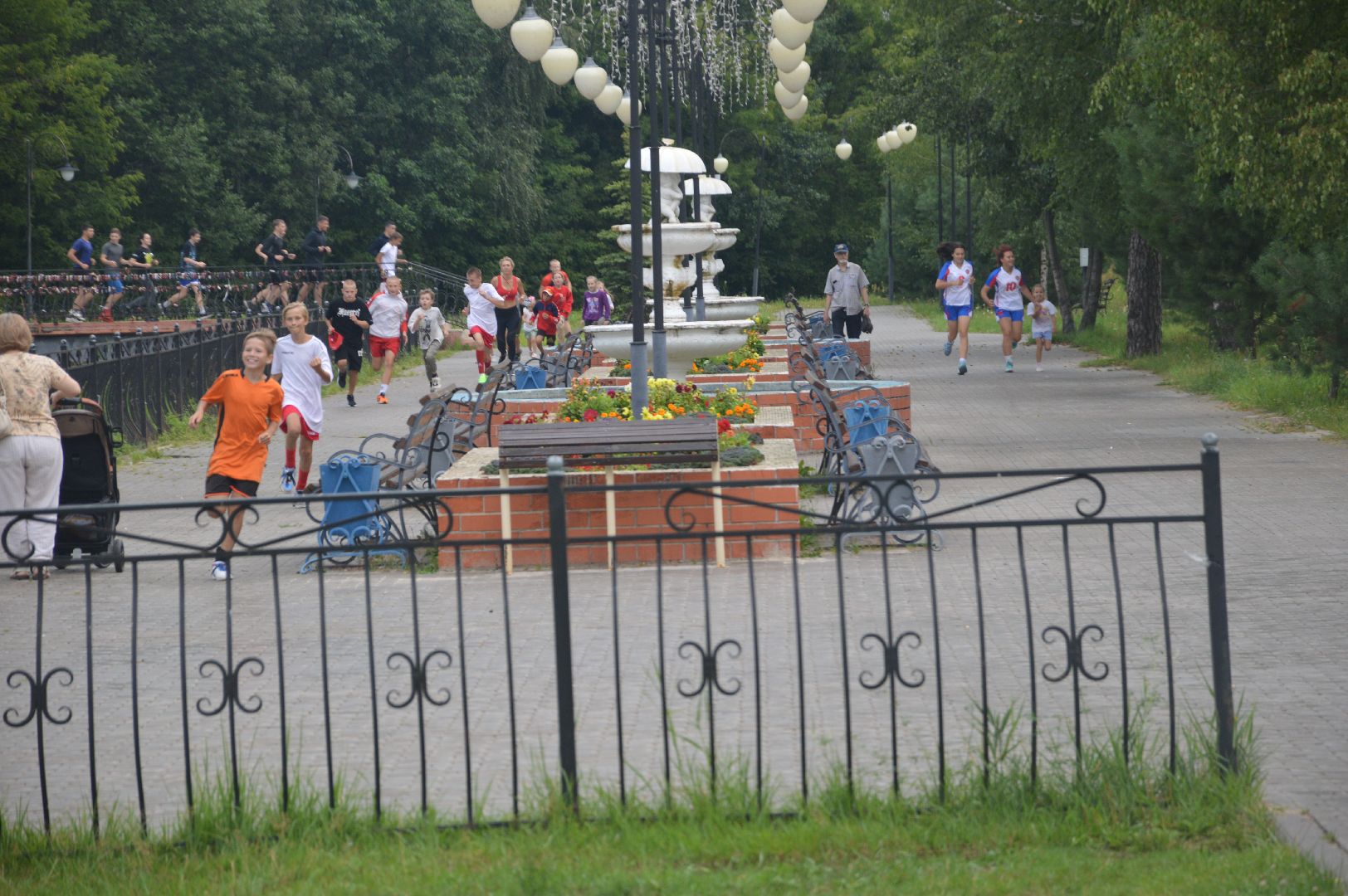 Шатура, День физкультурника, массовый забег, городской парк