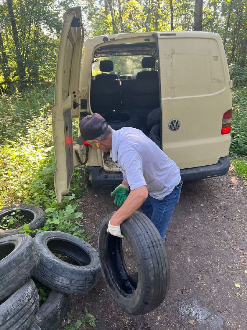 Вывоз покрышек, Мегабак, уборка в лесу, Котельники