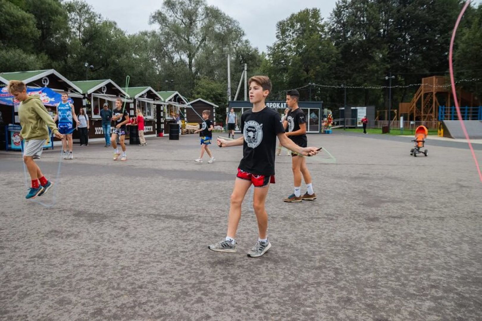 Чехов, спорт, тайский бокс, парк, тренировка