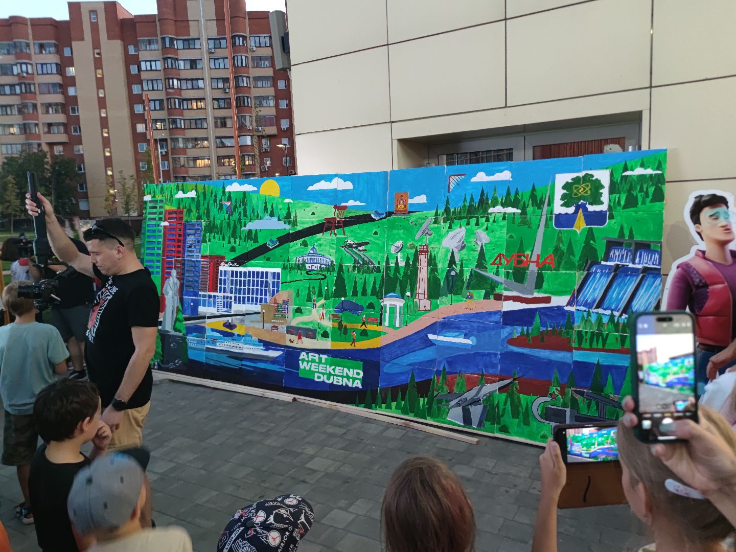 Коллективное творчество, рисование, картина, праздник, Дубна