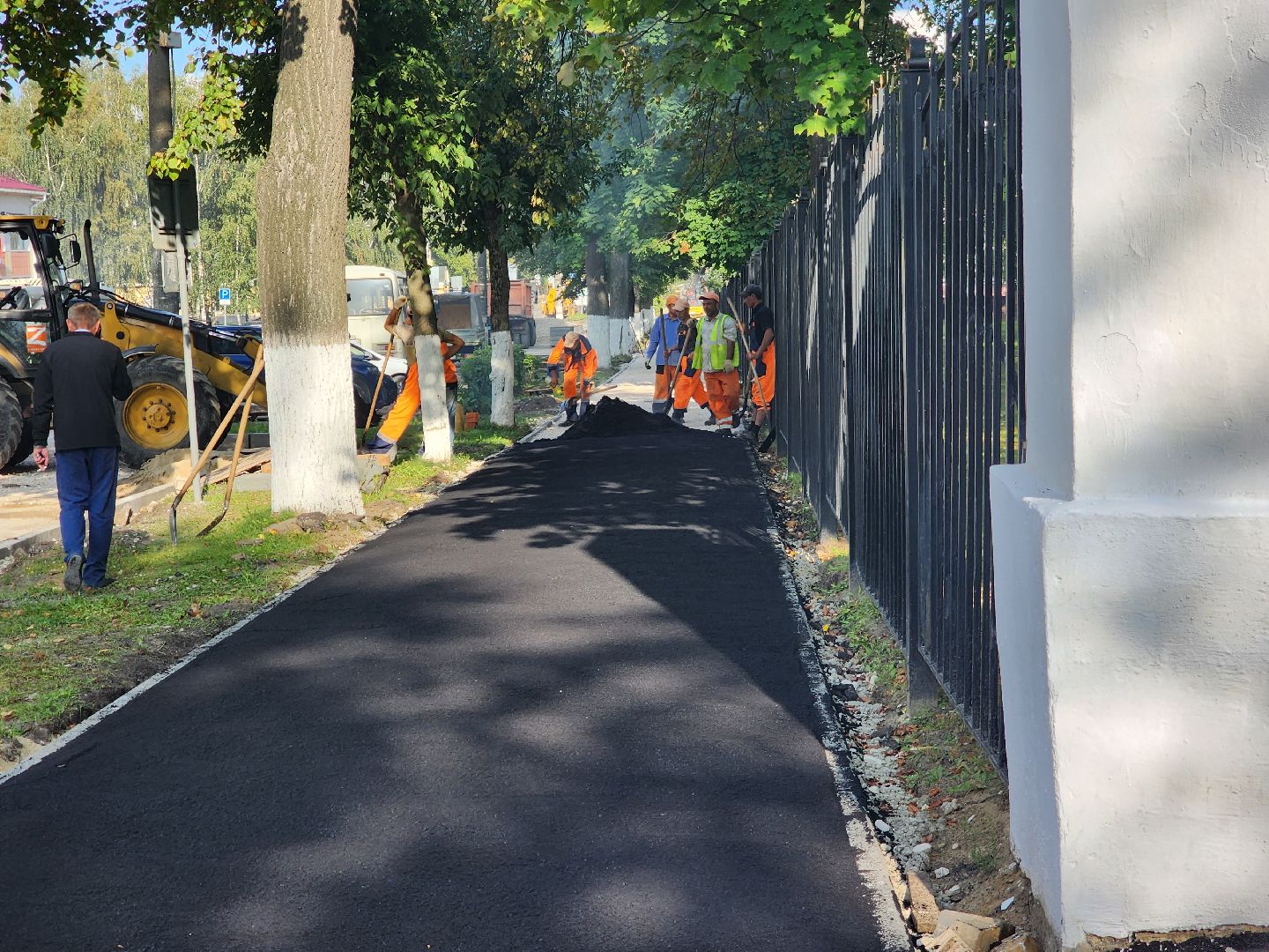 Павловский Посад, городской округ павловский Посад, люди, благоустройство, тротуар, улица, ремонт