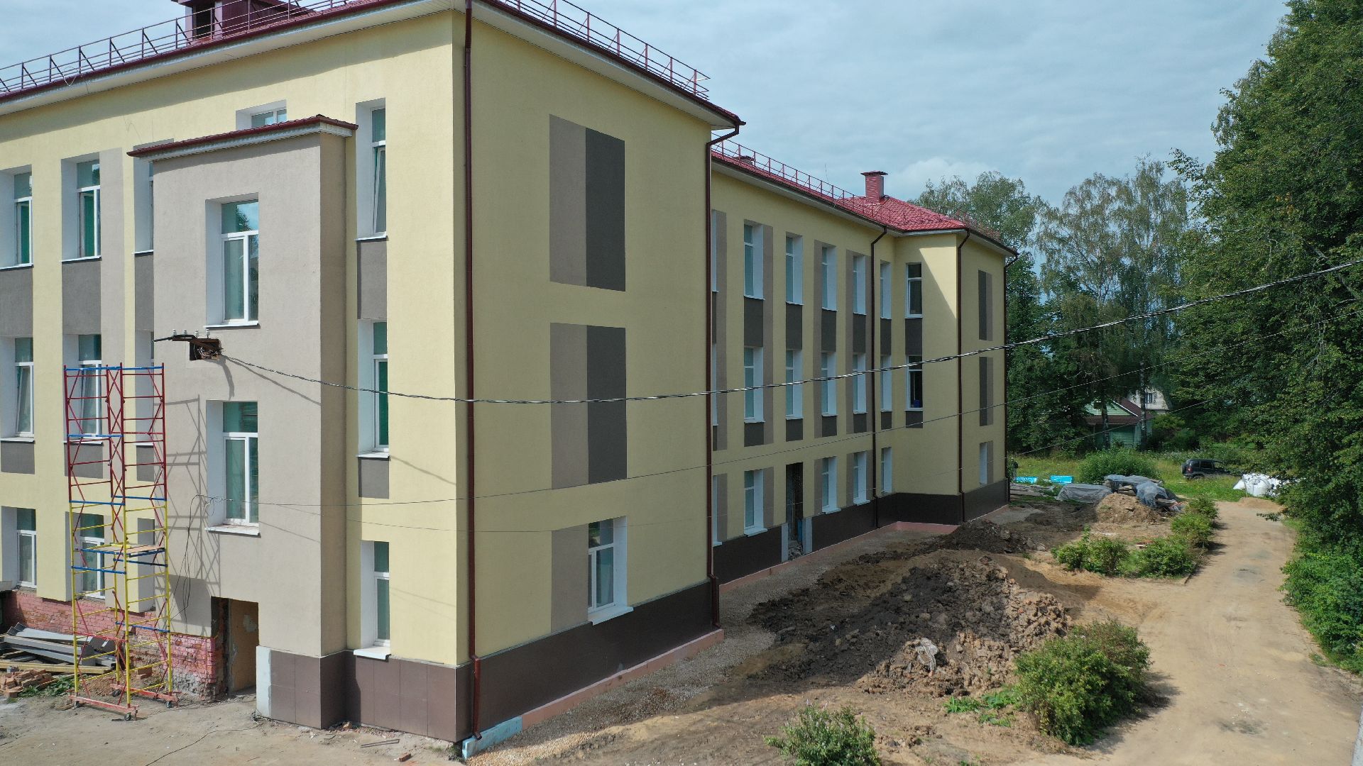 школа, волоколамск, образование, ремонт, видео с коптера,