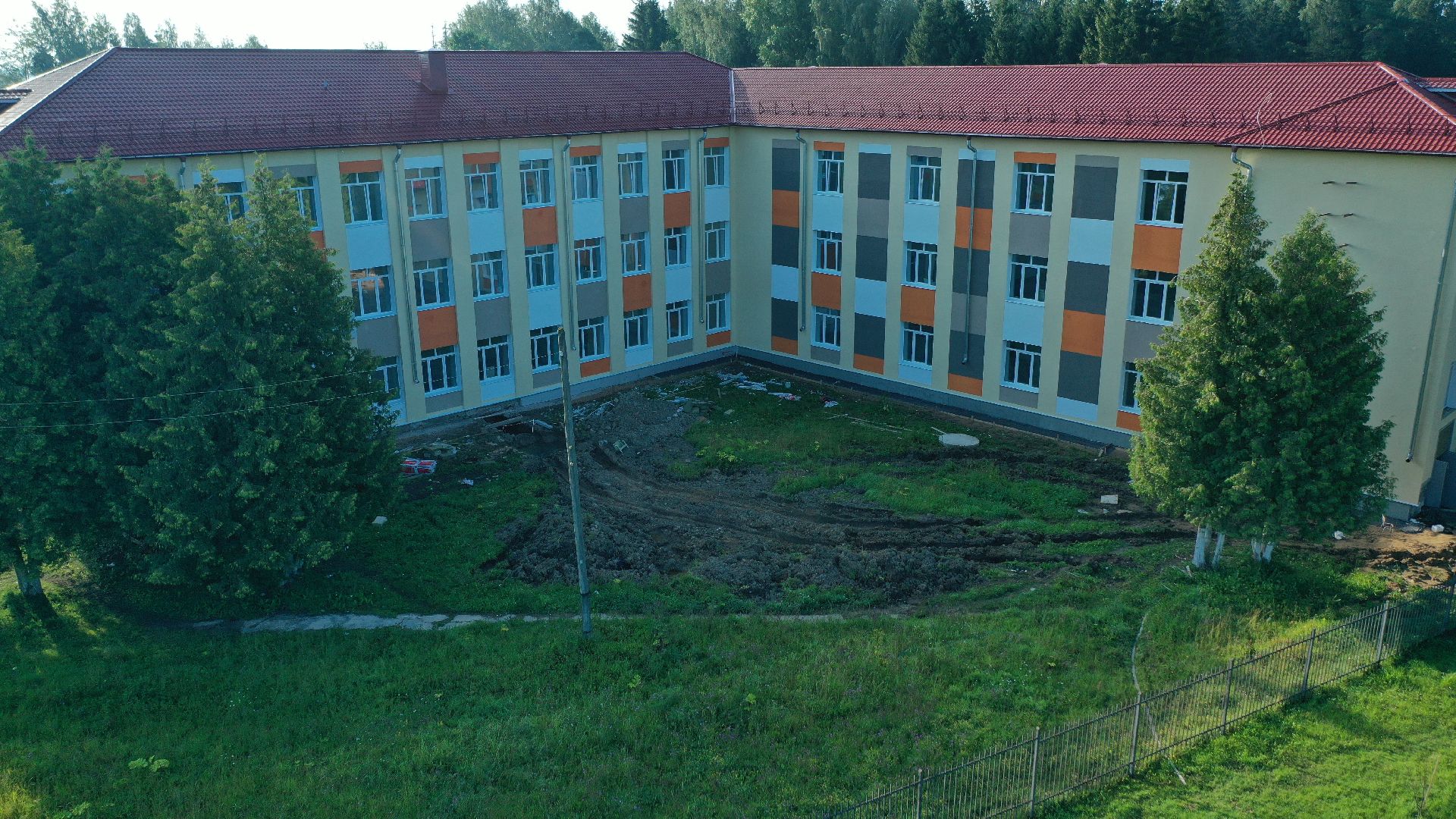 школа, строительство, Волоколамск, видео с коптера,