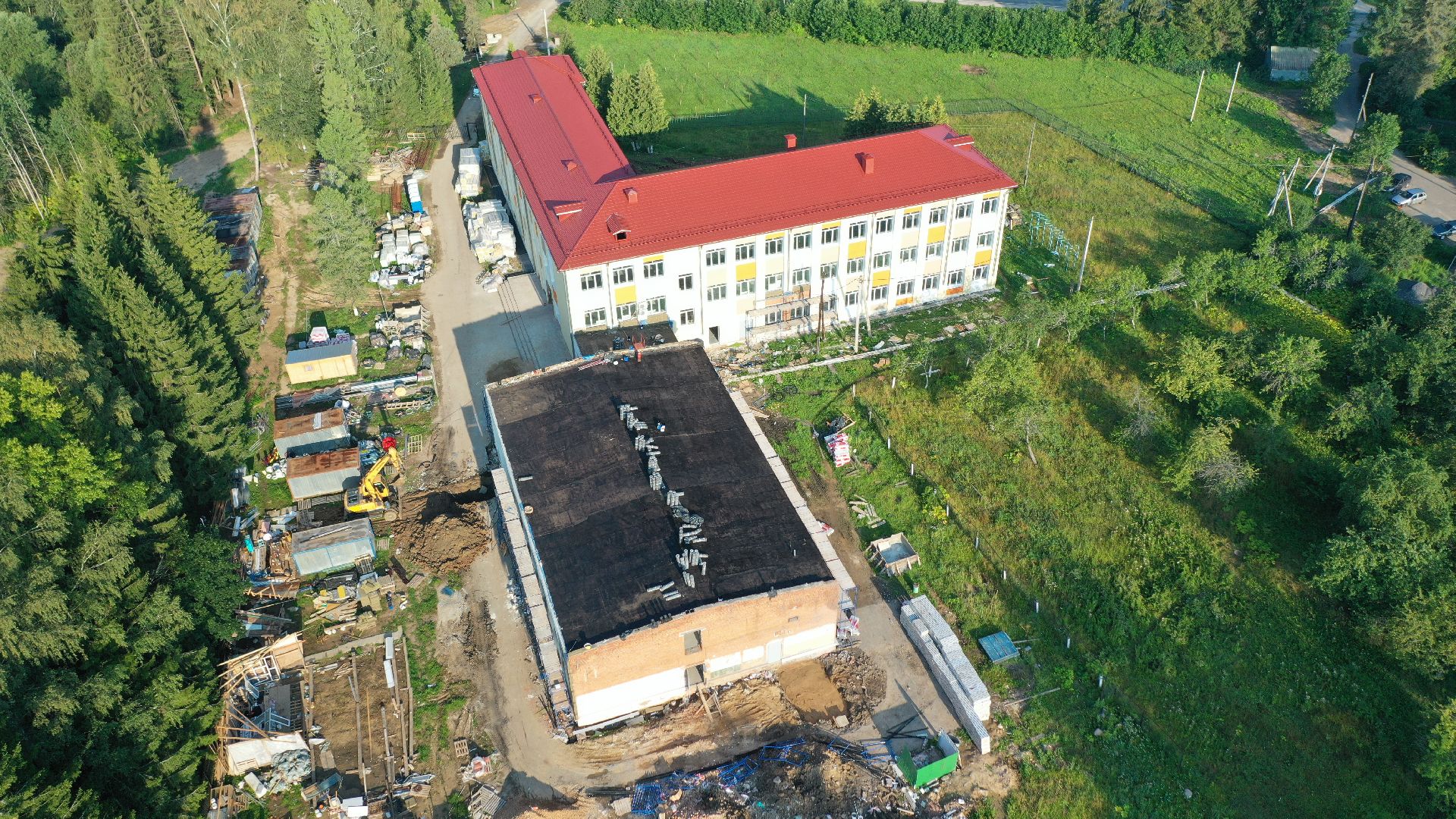 школа, строительство, Волоколамск, видео с коптера,