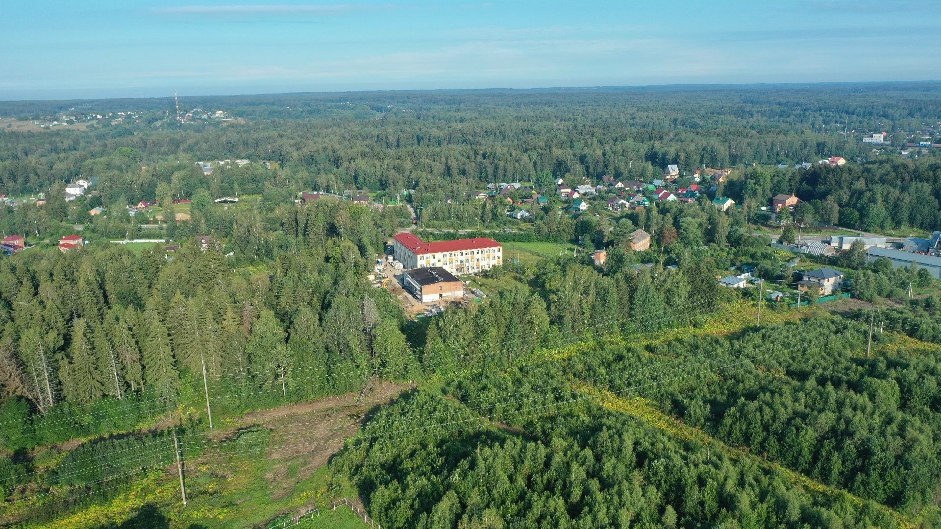 школа, строительство, Волоколамск, видео с коптера,