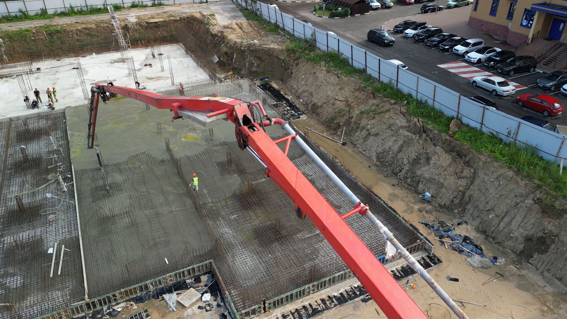 школа, строительство,видео с коптера,