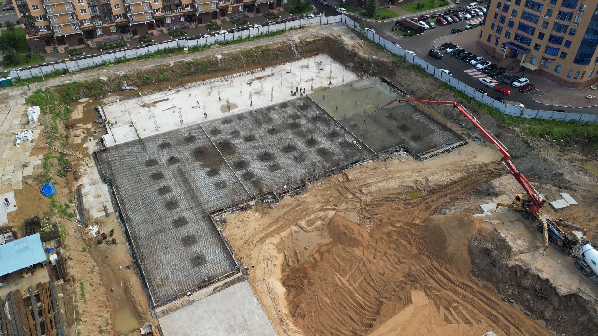 школа, строительство,видео с коптера,