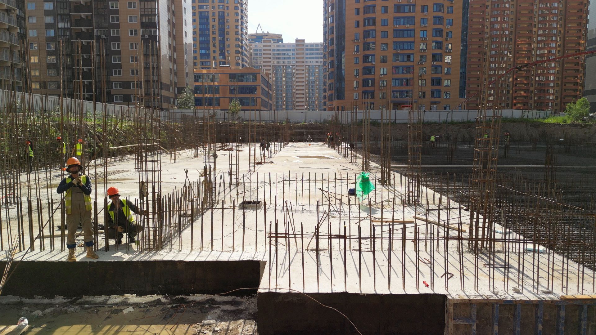 школа, строительство,видео с коптера,