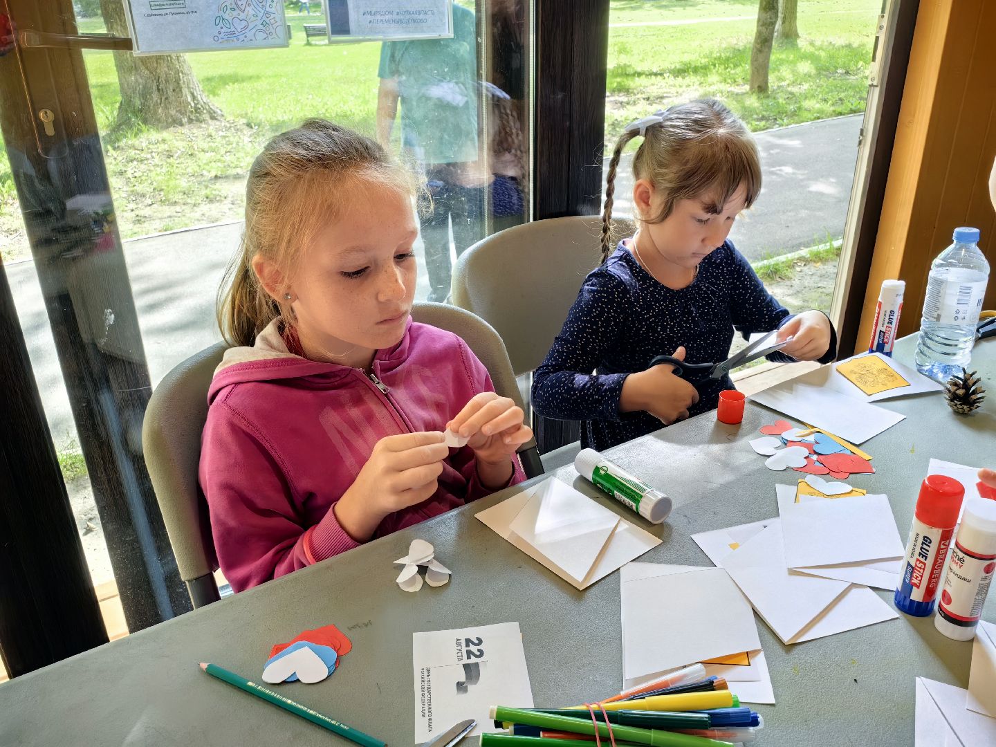 Мастер-класс, флаг, бумага, клей, парк