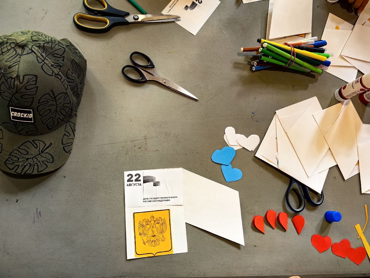 Мастер-класс, флаг, бумага, клей, парк