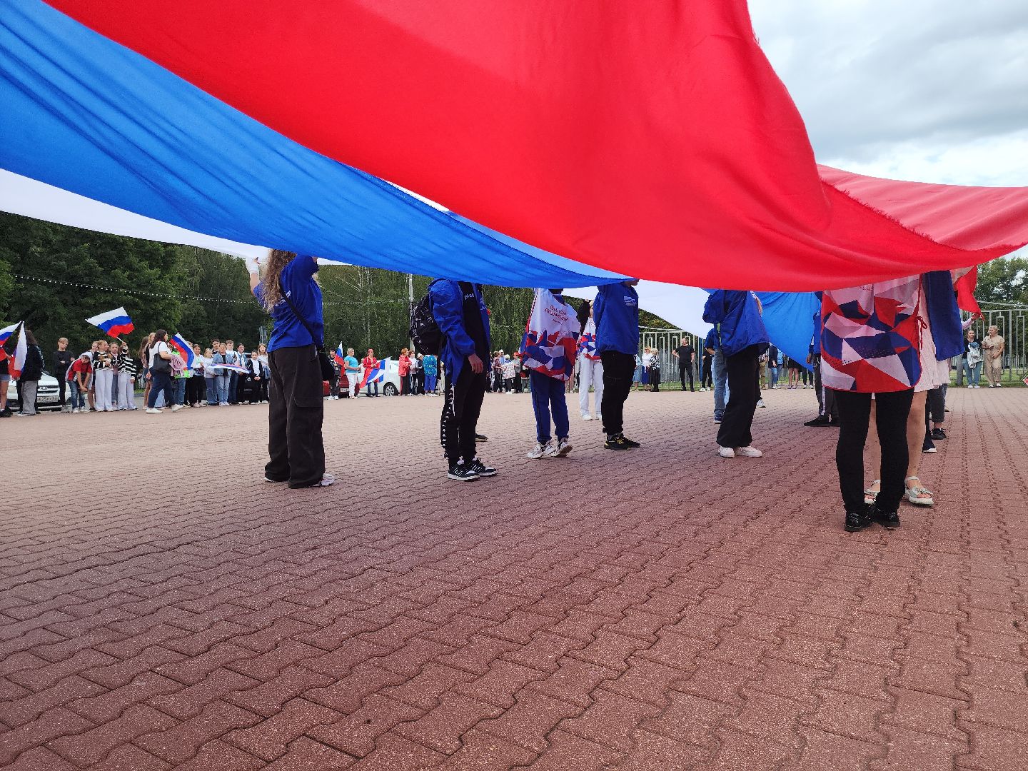 Кашира, волонтёры, день государственного флага россии, акция, флешмоб, триколор