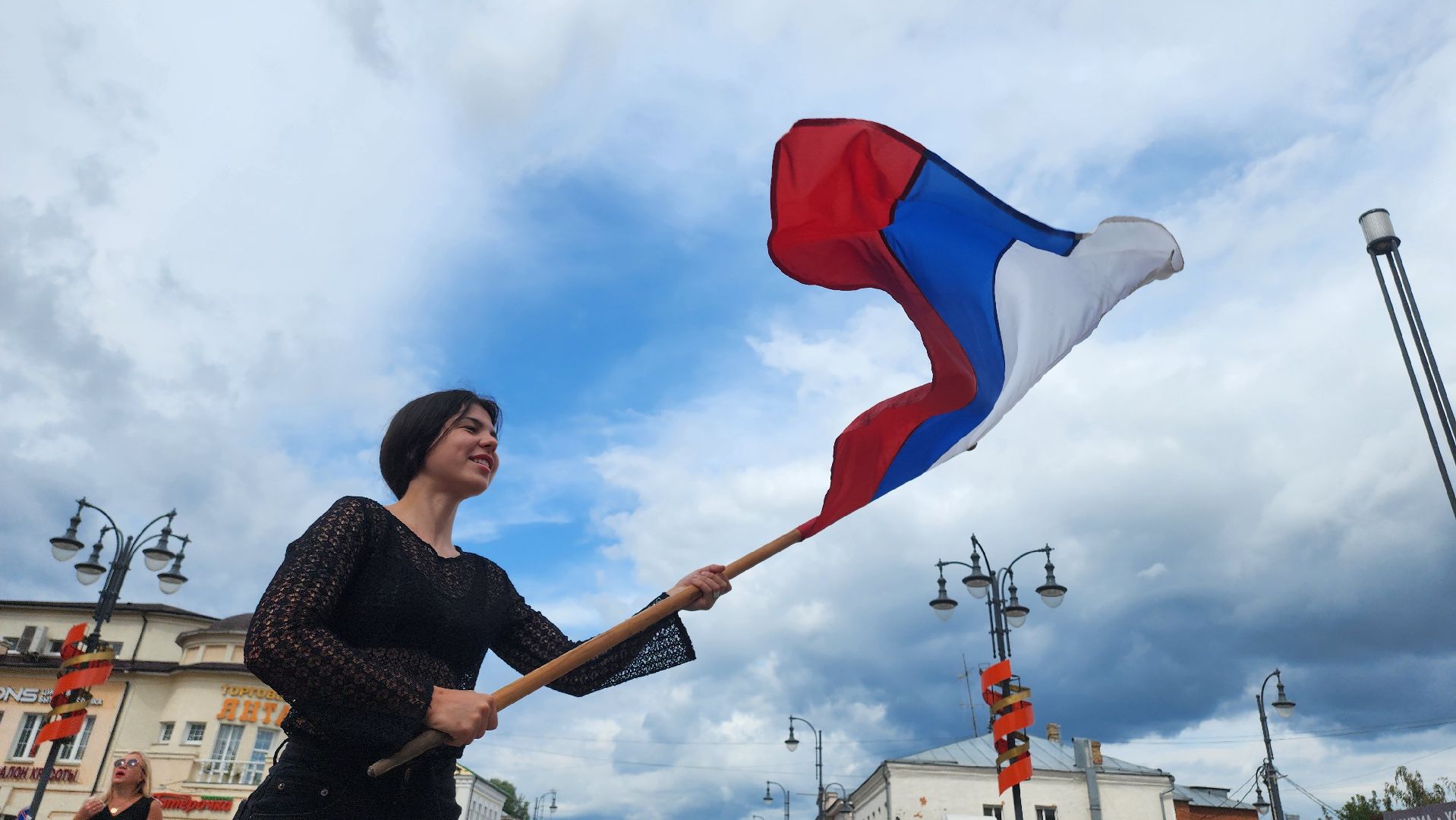 Егорьевск, молодежь, флаг, россия, патриотизм, акция