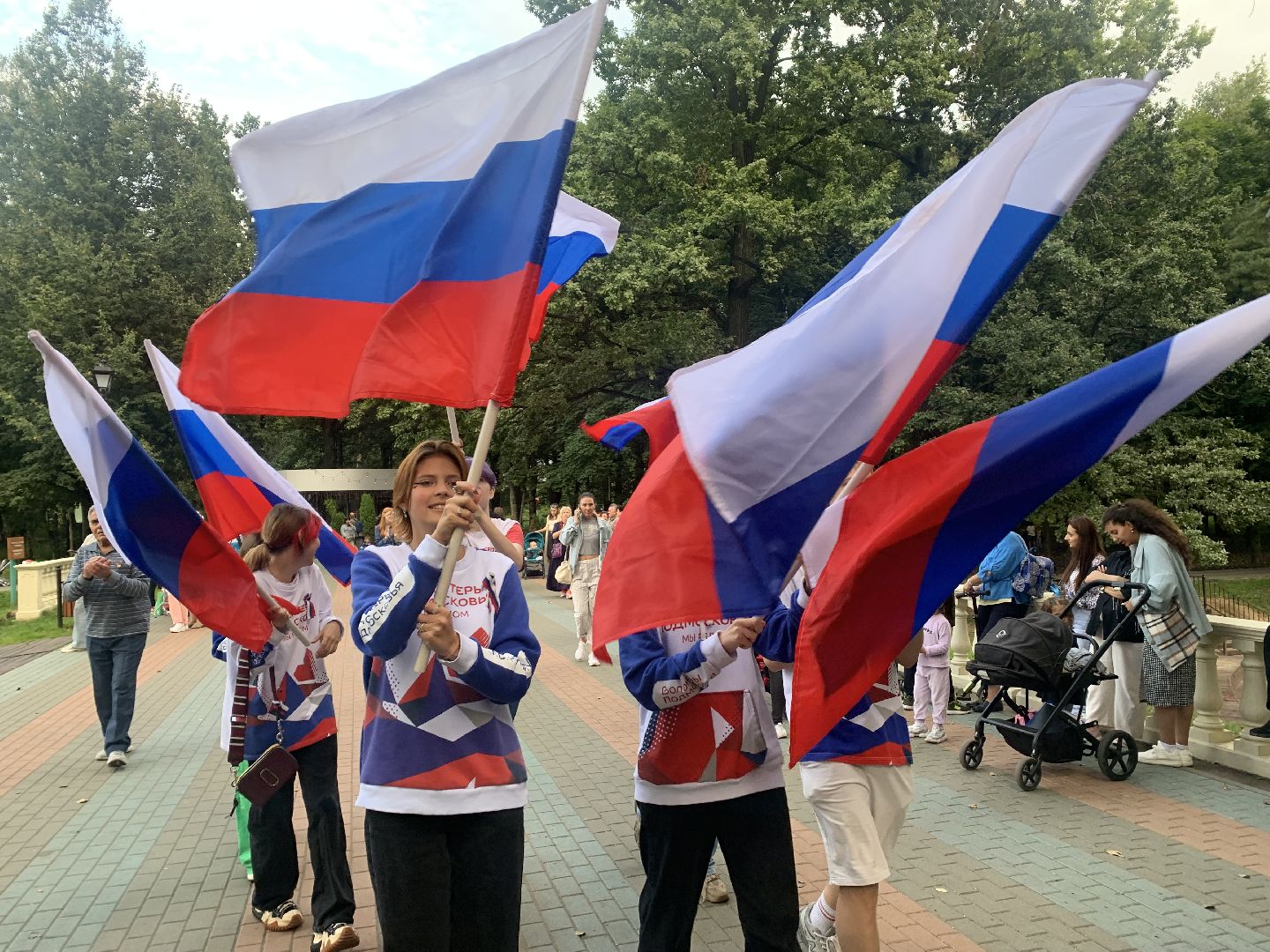 Шествие, флаг россии, флаг, волонтеры, волонтеры подмосковья,