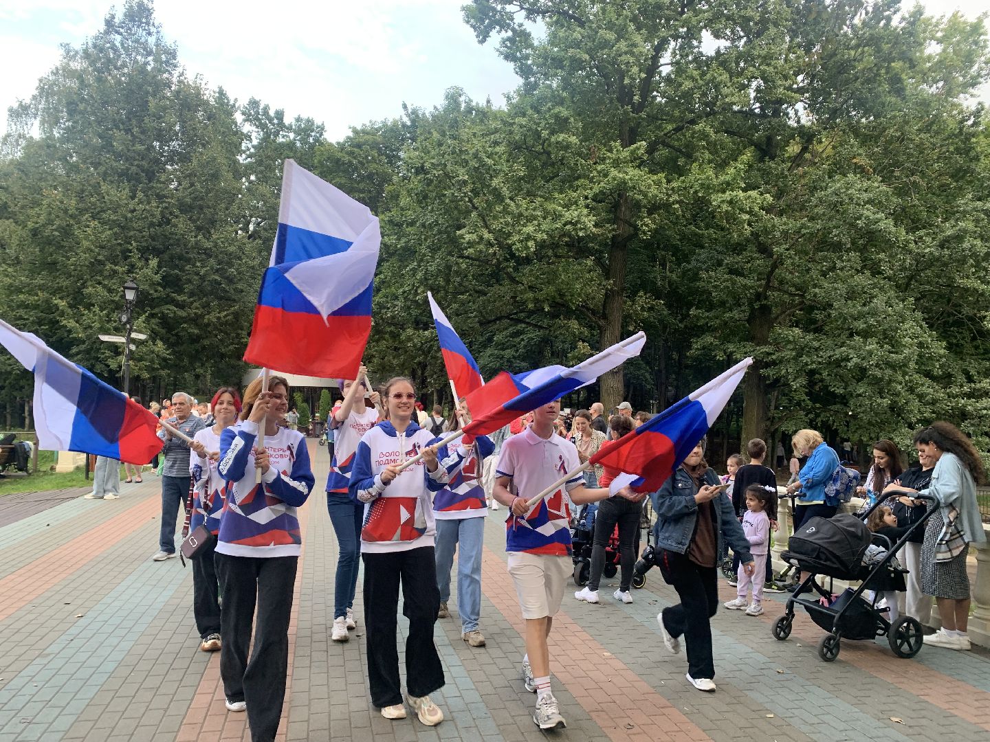 Шествие, флаг россии, флаг, волонтеры, волонтеры подмосковья,