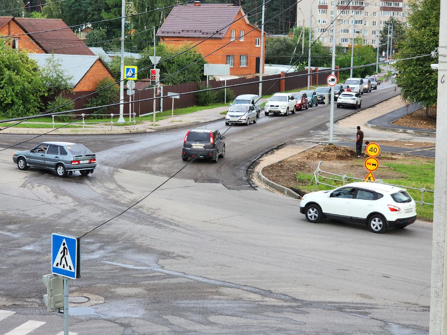 дороги, строительство дорог, тротуары, серпухов, поселок большевик, улица ленина,
