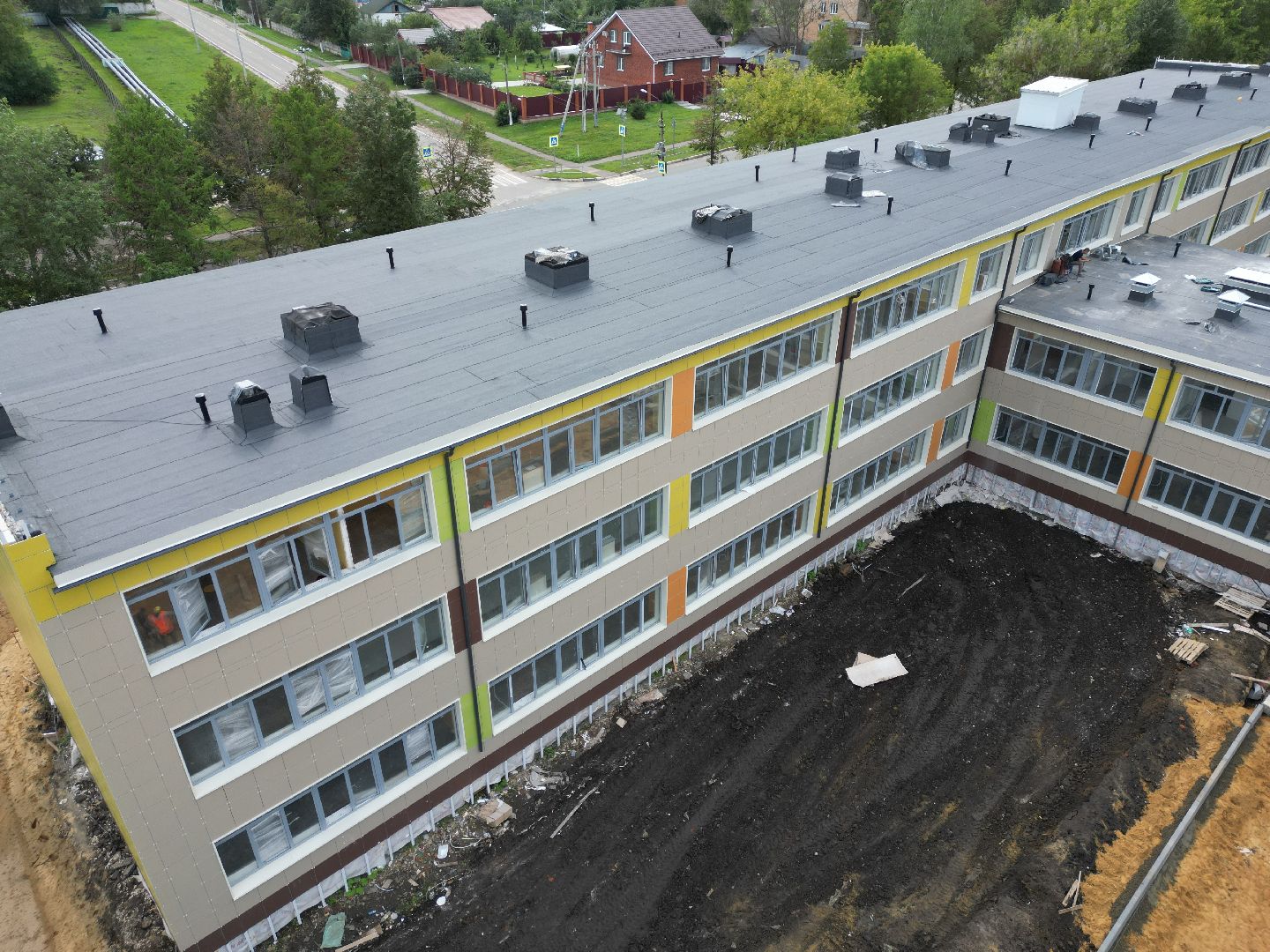 школа, серебряные пруды,видео с коптера,