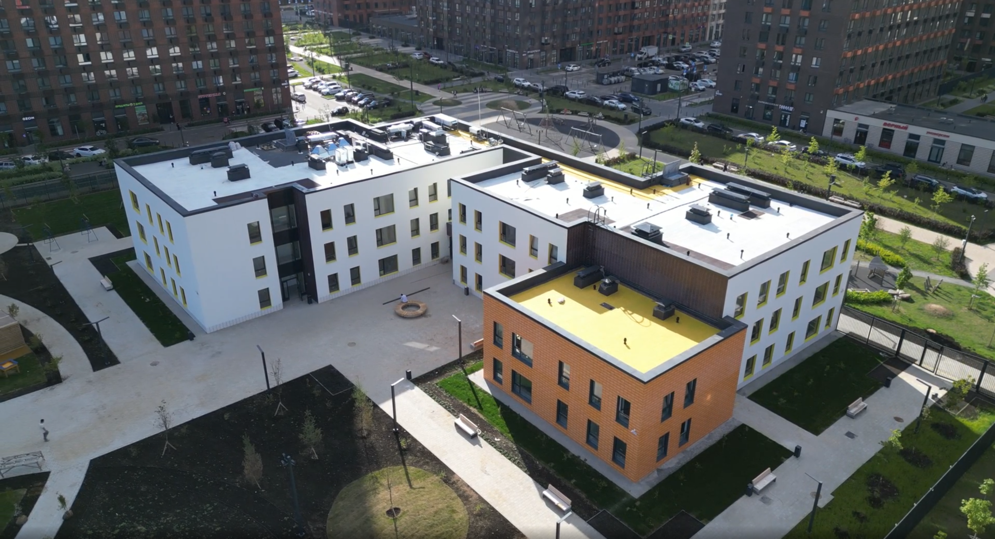 садик, котельники. парк,видео с коптера,