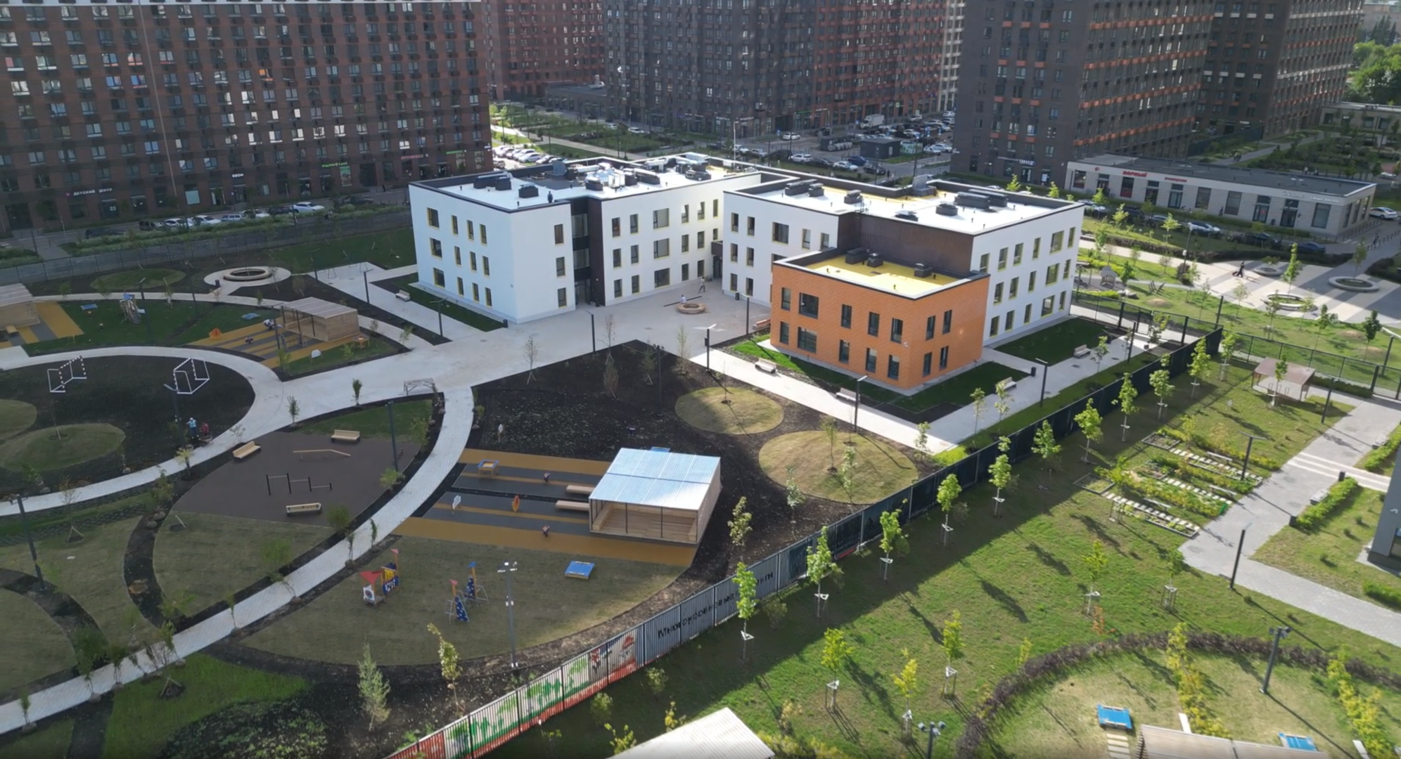 садик, котельники. парк,видео с коптера,