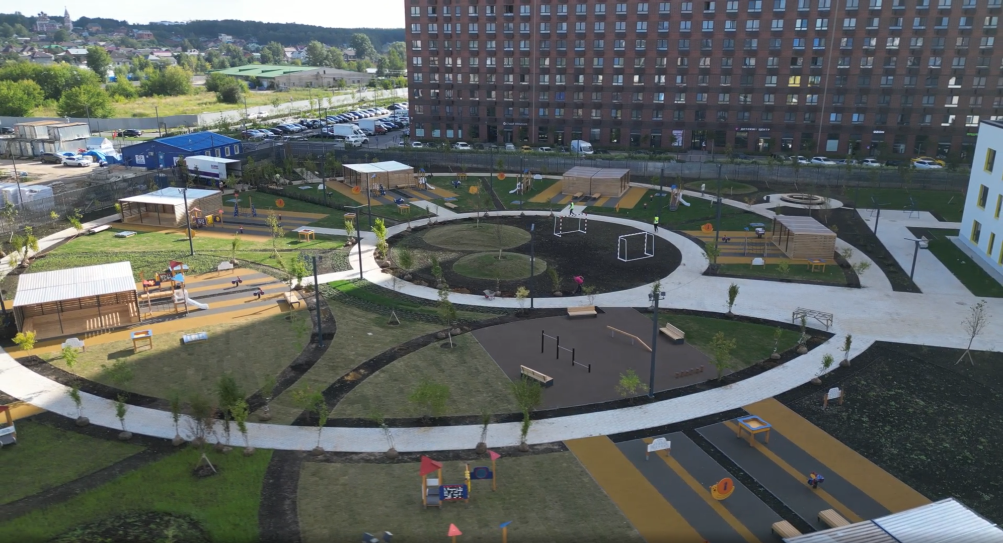 садик, котельники. парк,видео с коптера,