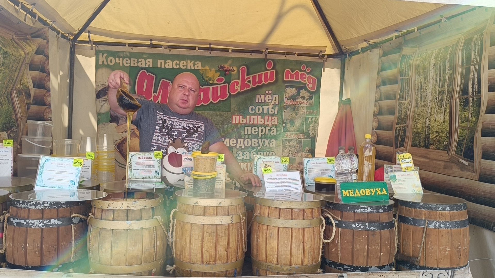 Лобня, ярмарка, мёд, картина