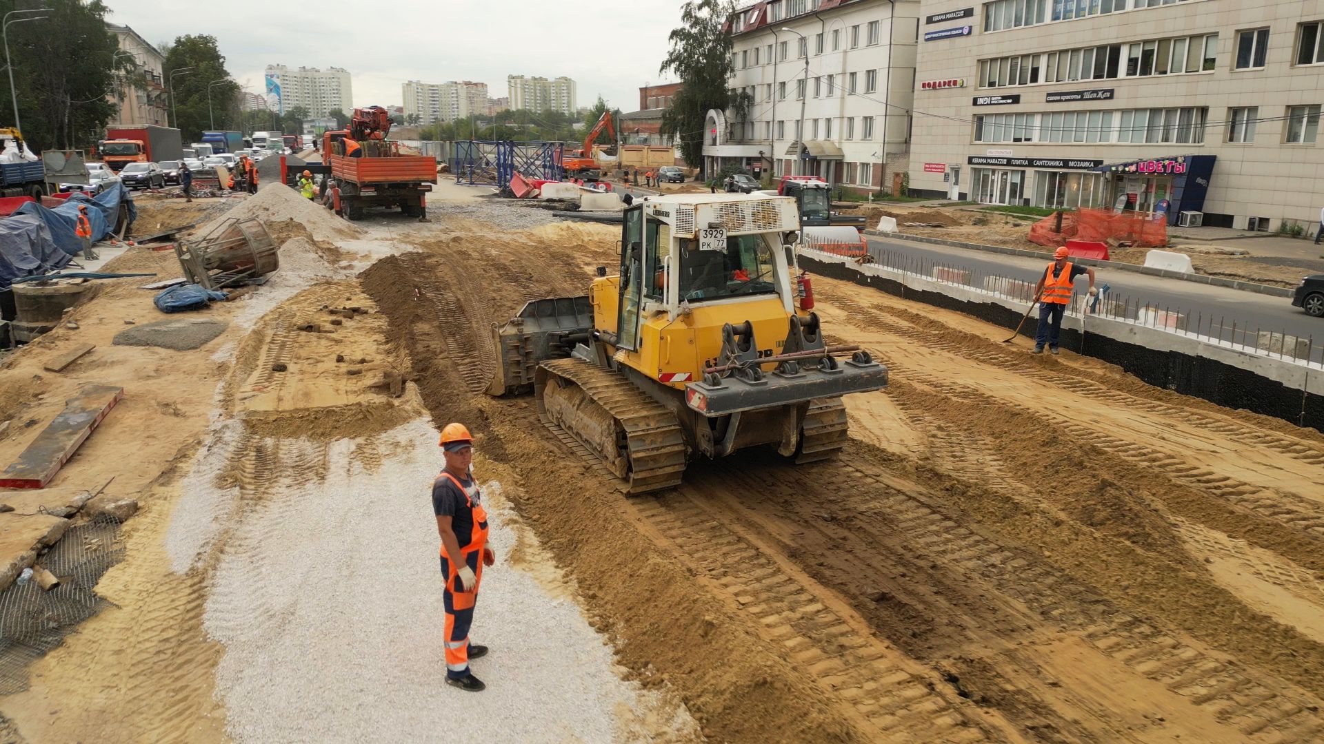 проспект, дороги,видео с коптера,