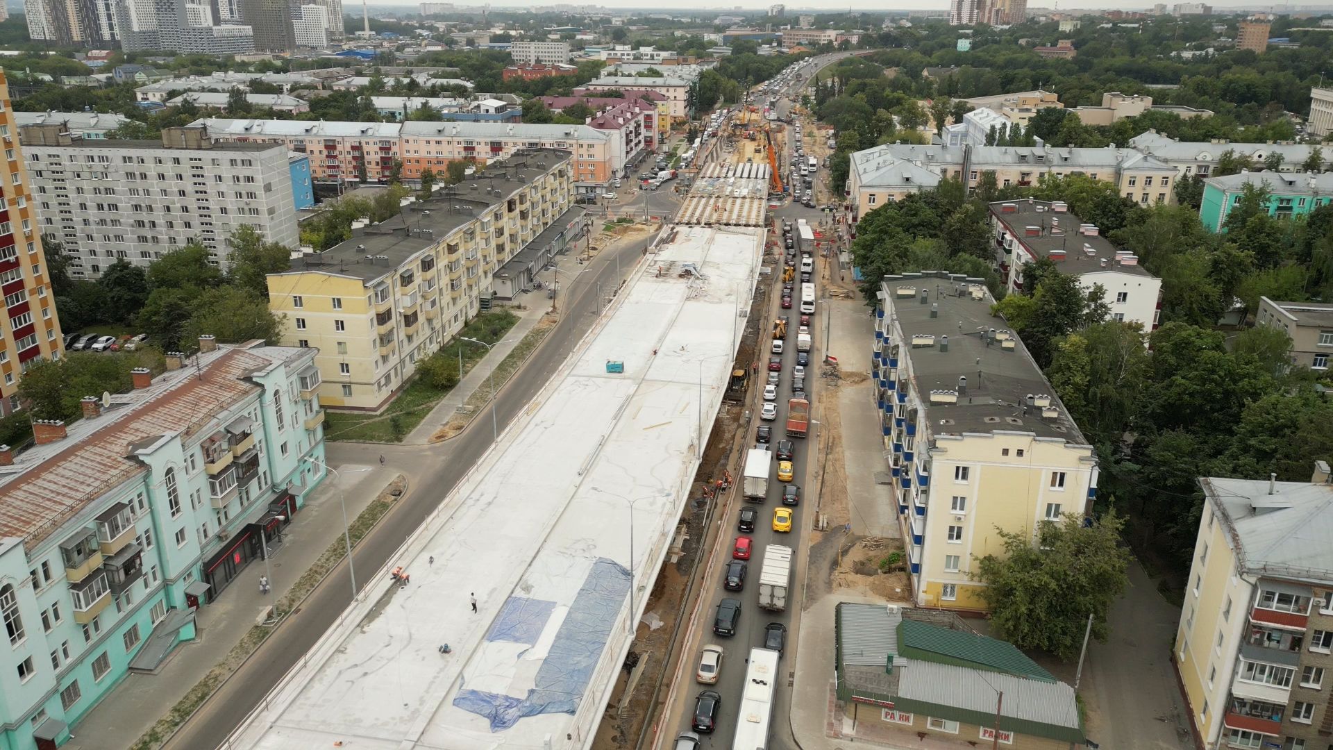 проспект, дороги,видео с коптера,