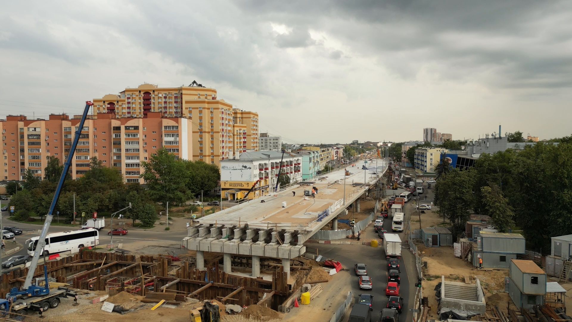 проспект, дороги,видео с коптера,