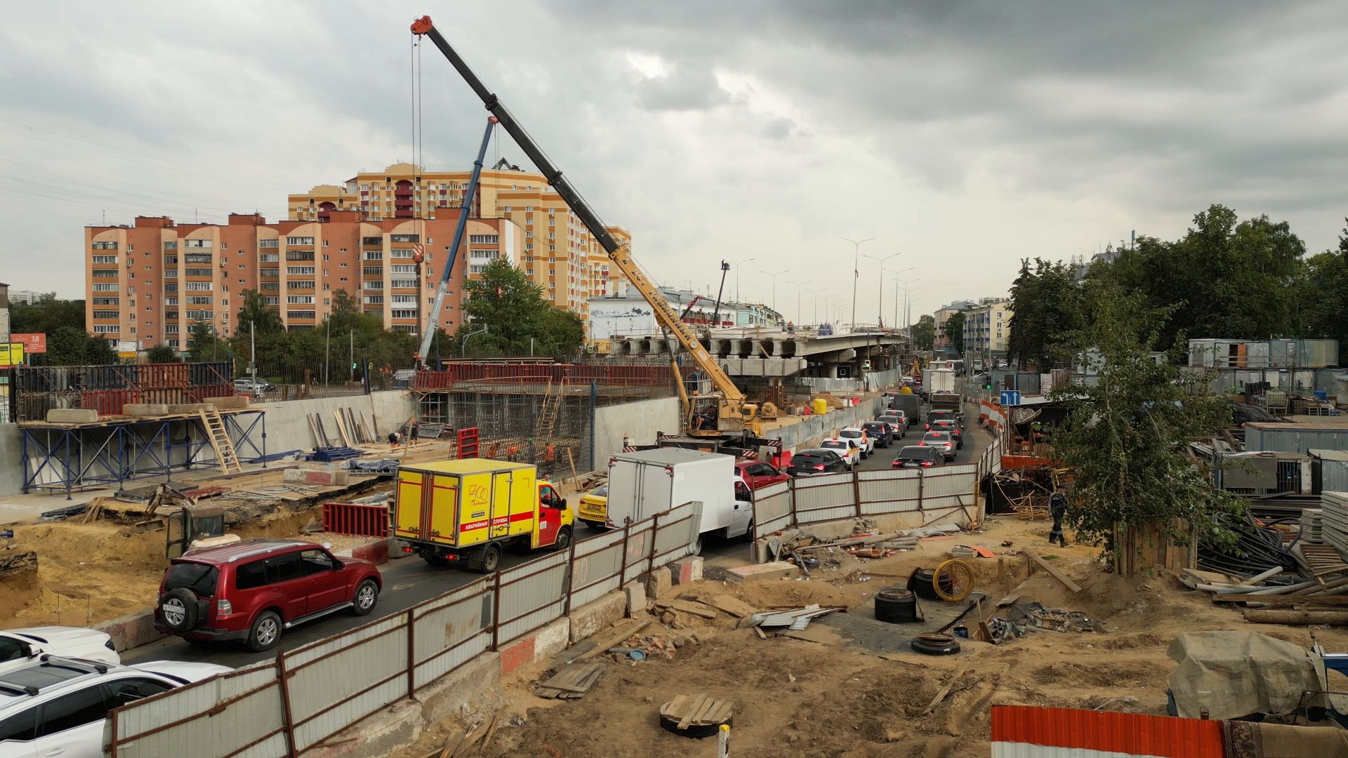 проспект, дороги,видео с коптера,