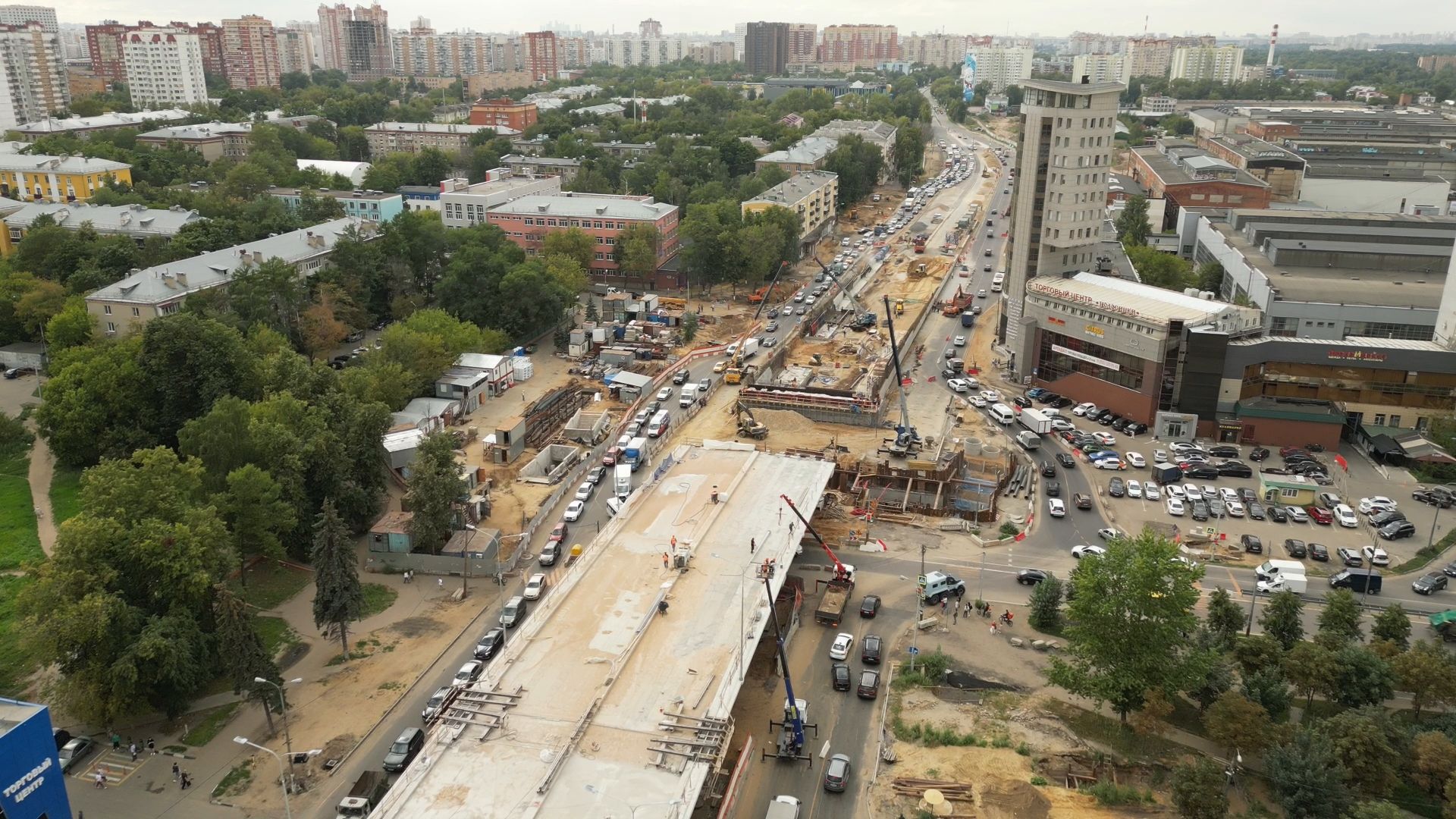 проспект, дороги,видео с коптера,