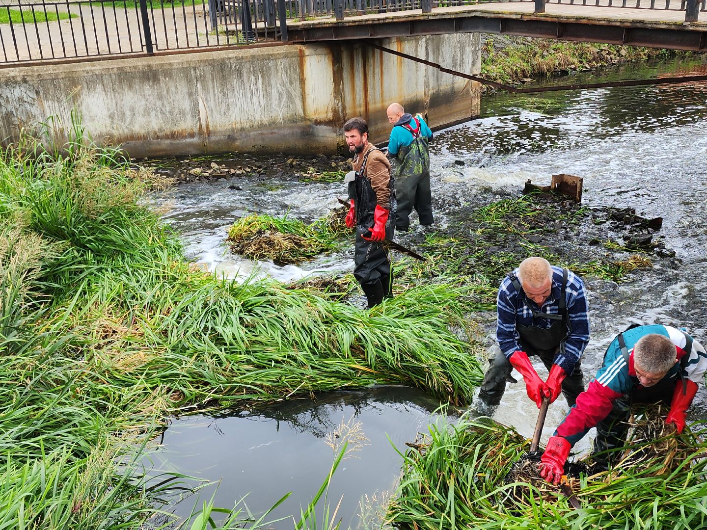 Мытищи, машина-амфибия, очистка Яузы
