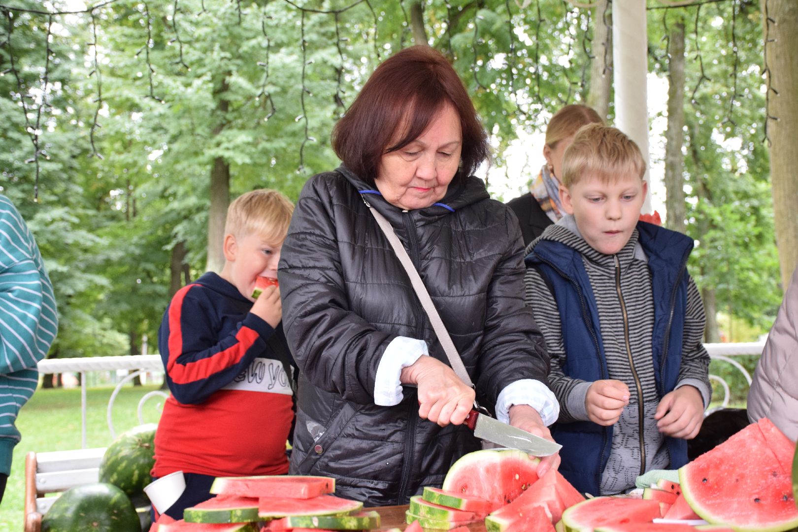 Павловский Посад, городской округ Павловский Посад, люди, арбузы, дети, пикник, лето, парк