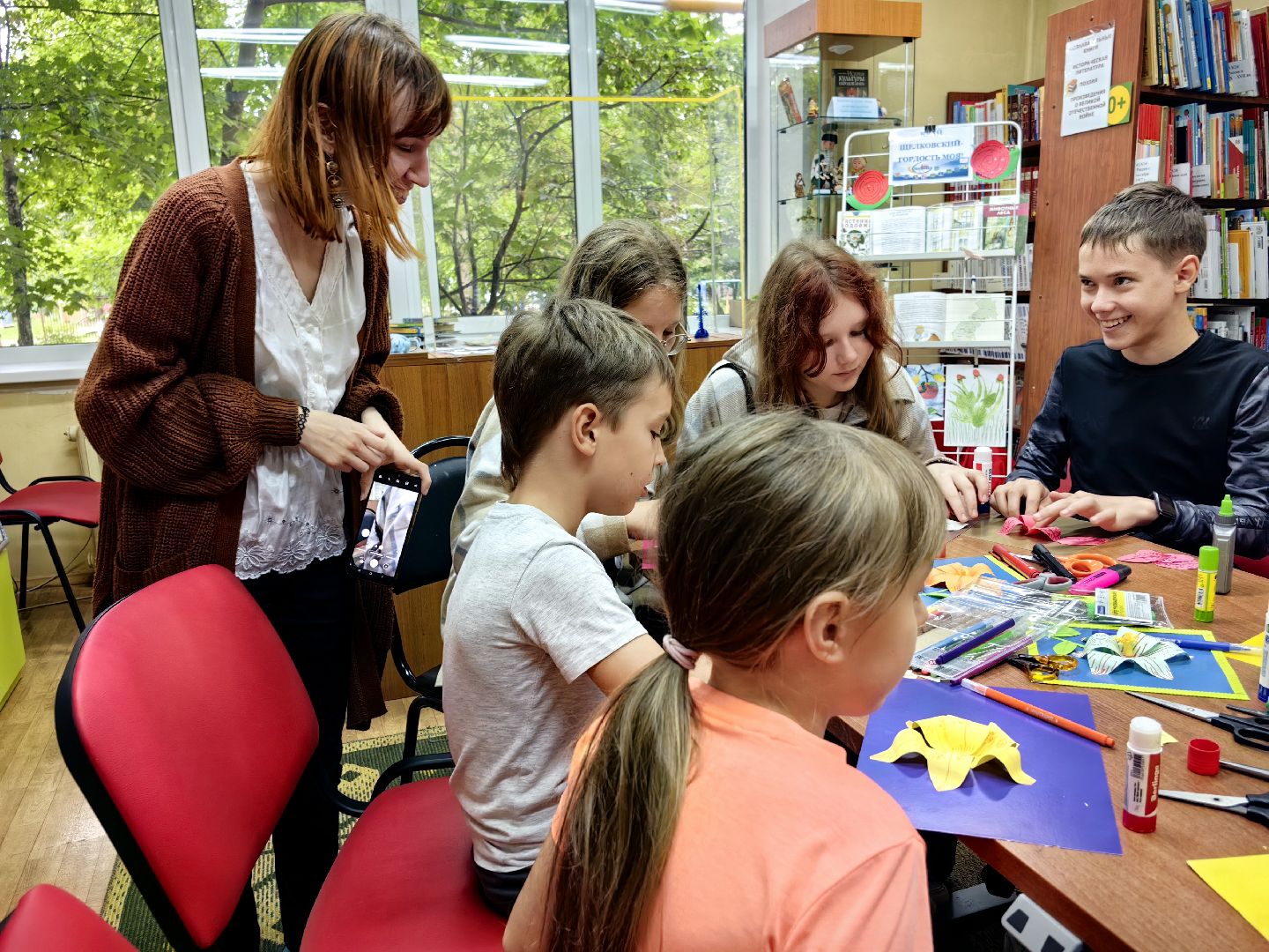 Мастер-класс, картон, цветок, лето, библиотека