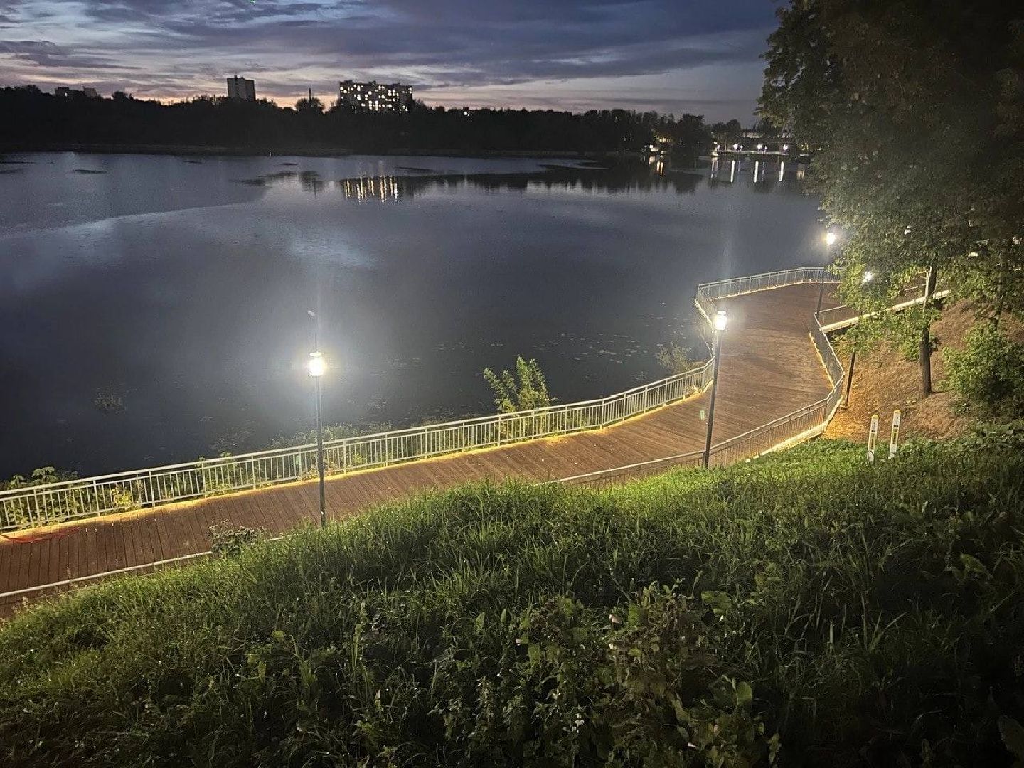 Долгопрудный, набережная, Котовский залив, фонари