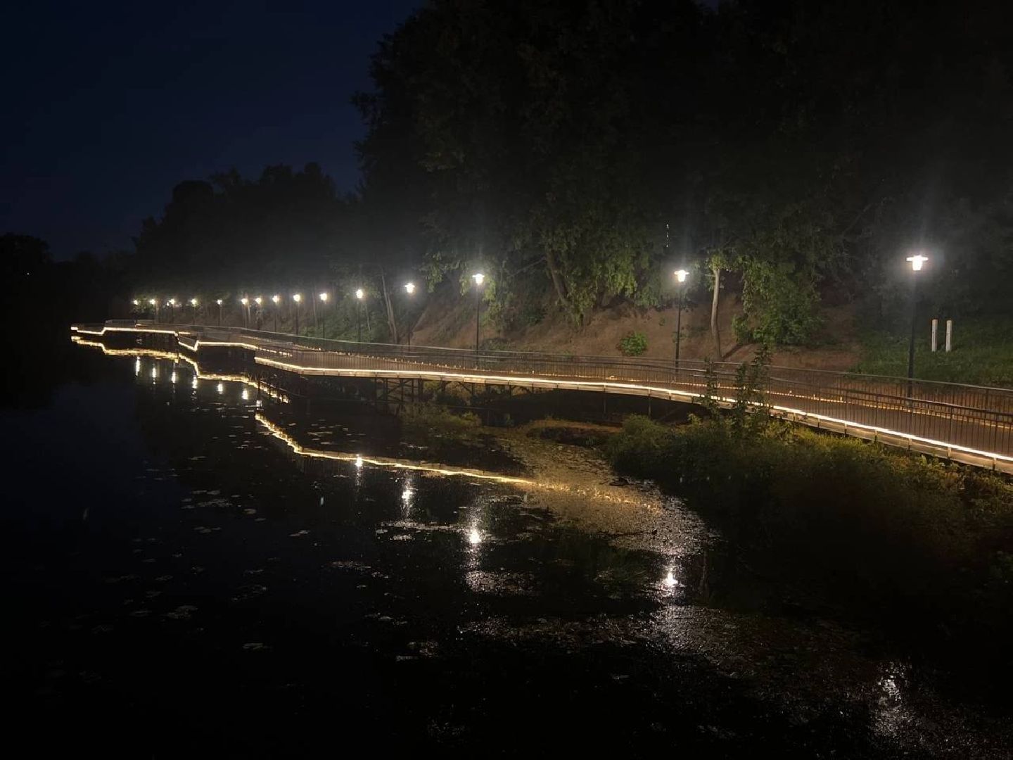 Долгопрудный, набережная, Котовский залив, фонари