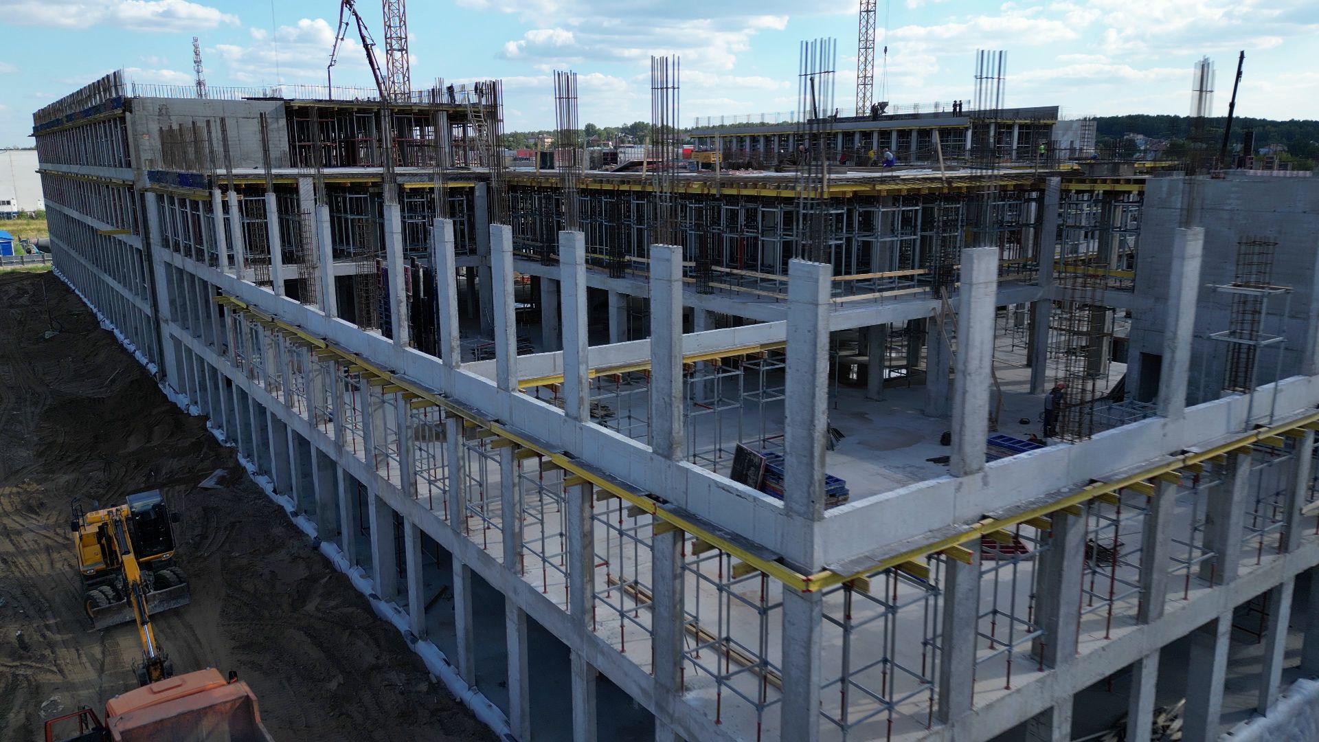 школа, стройка,видео с коптера,